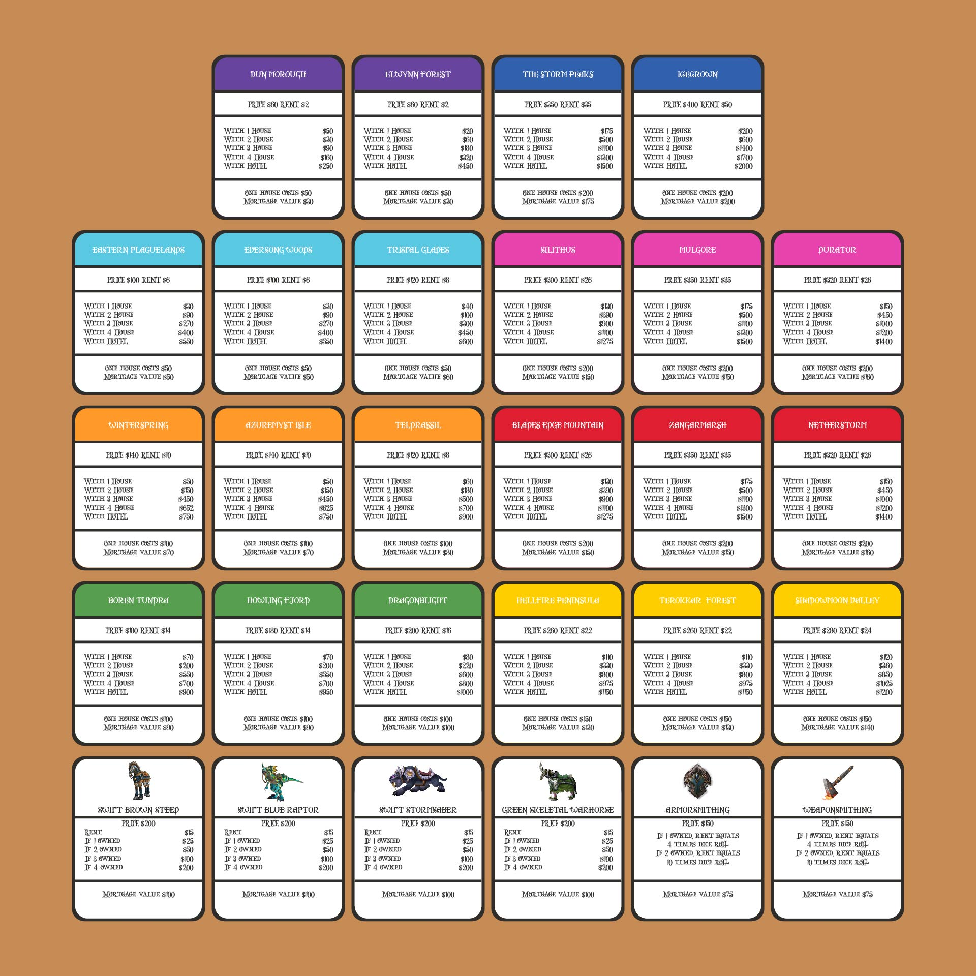 Monopoly Cards 10 Free PDF Printables Printablee Worksheets Library