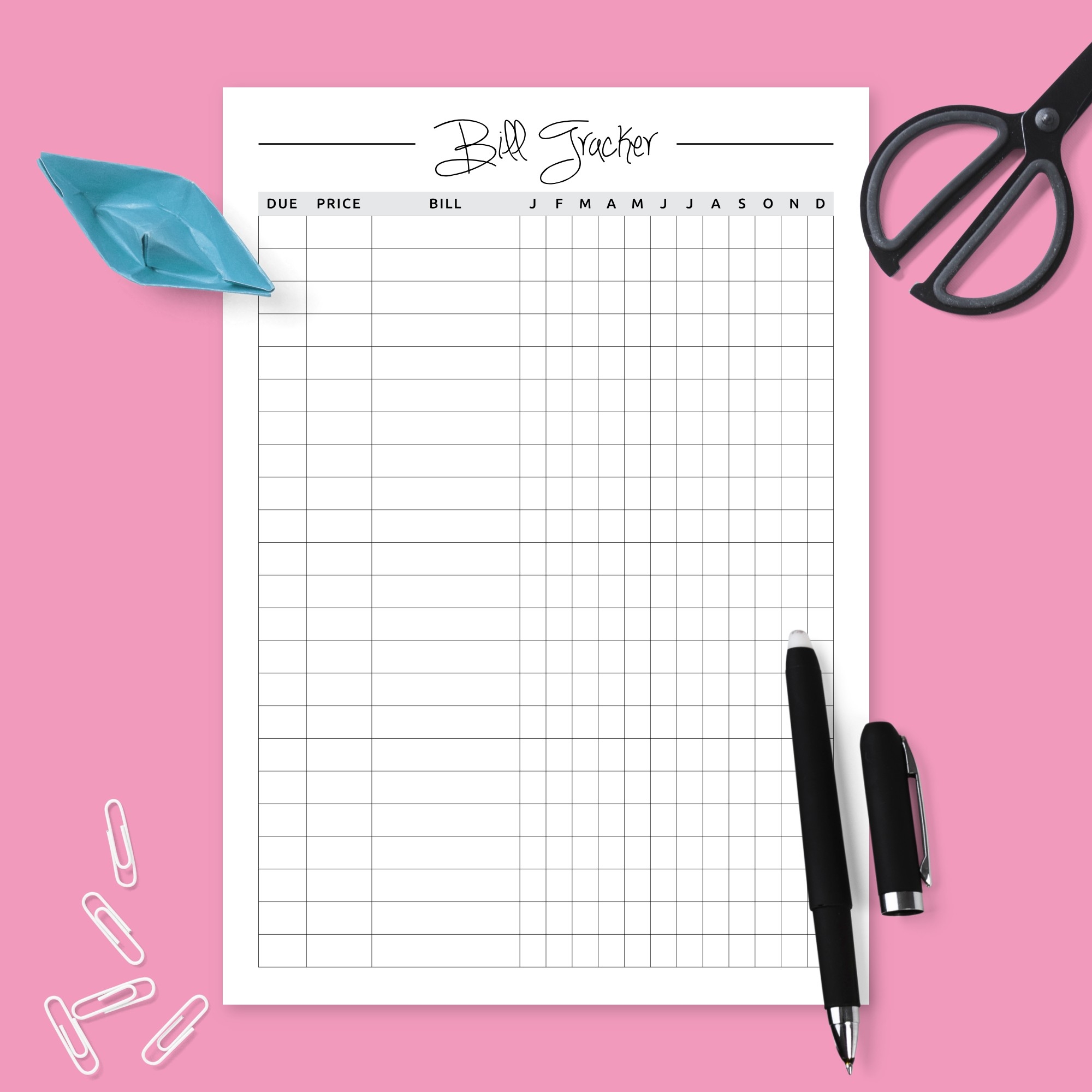 Monthly Bill Organizer Template Download Printable PDF Printsbery