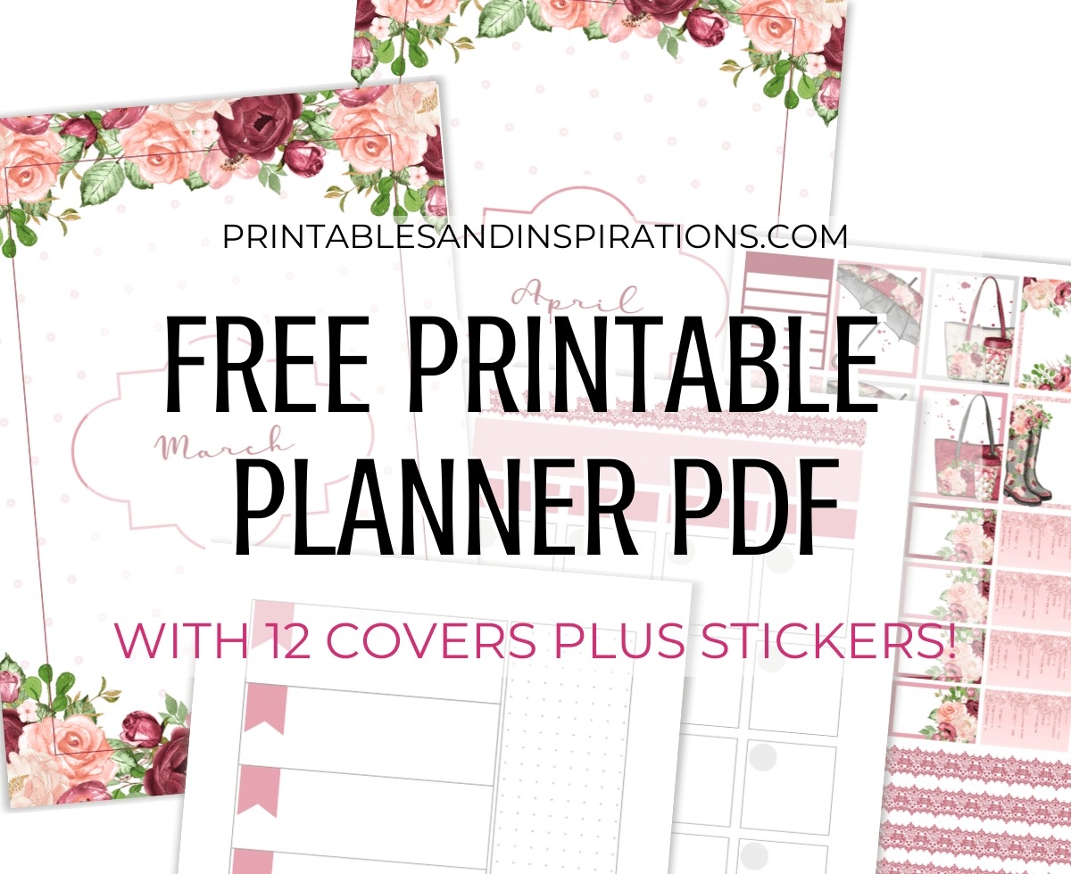 Monthly Printable Planner Template Red Romance Printables And 