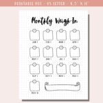 Monthly Weigh in Printable Weight Loss Tracker Goal Tracker 