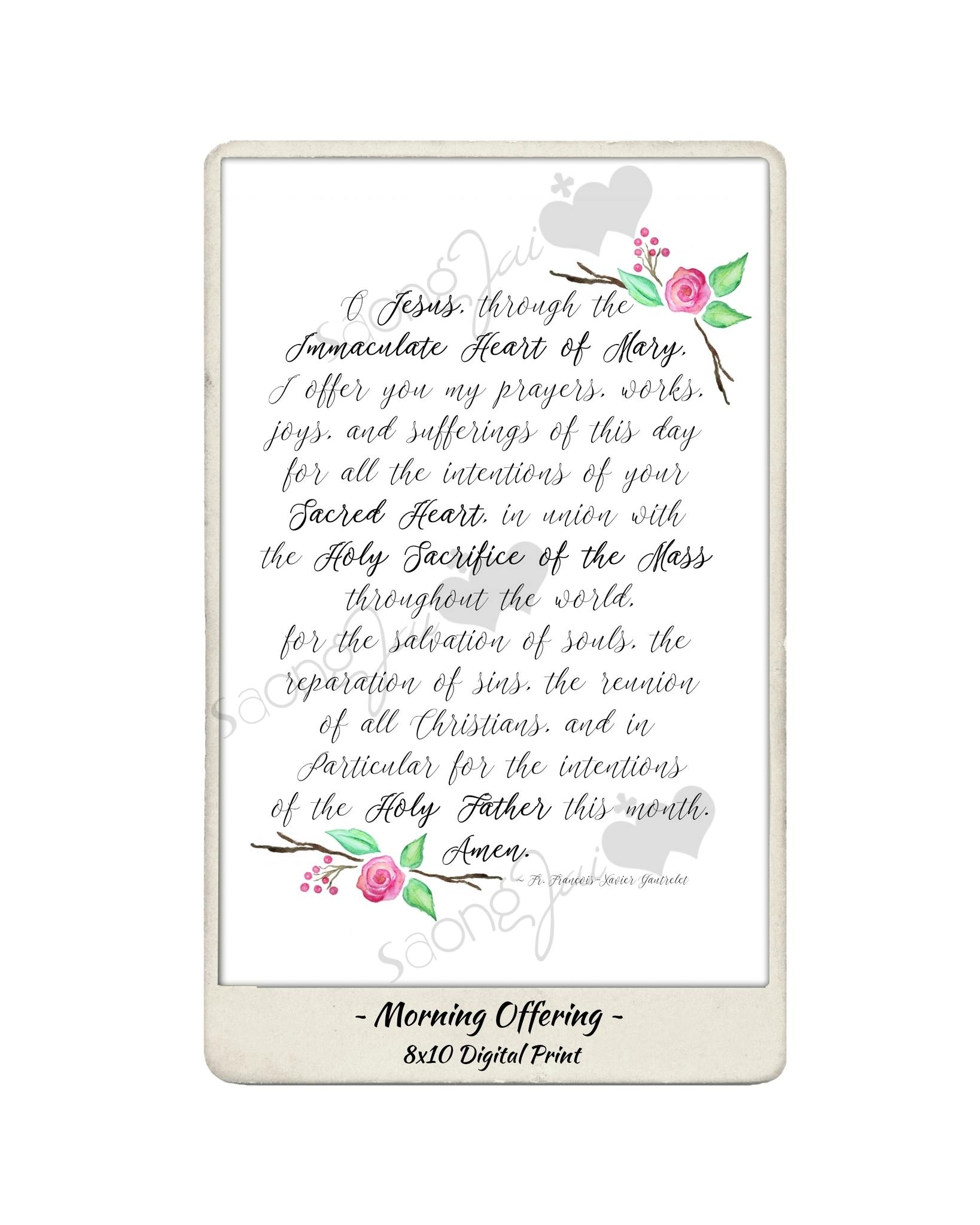 morning offering prayer printable