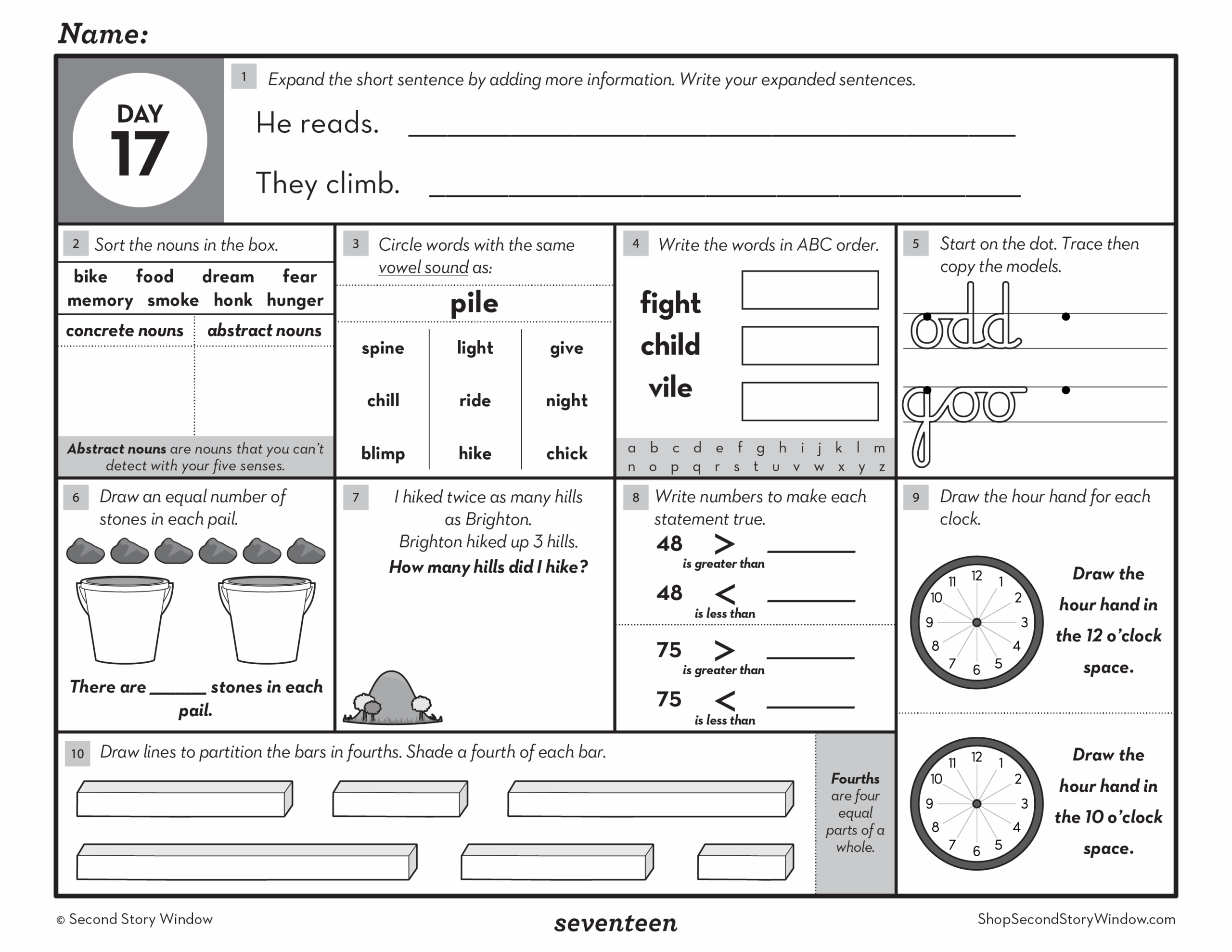 Morning Work 3rd Grade Math U0026 ELA Spiral Review Worksheets Library