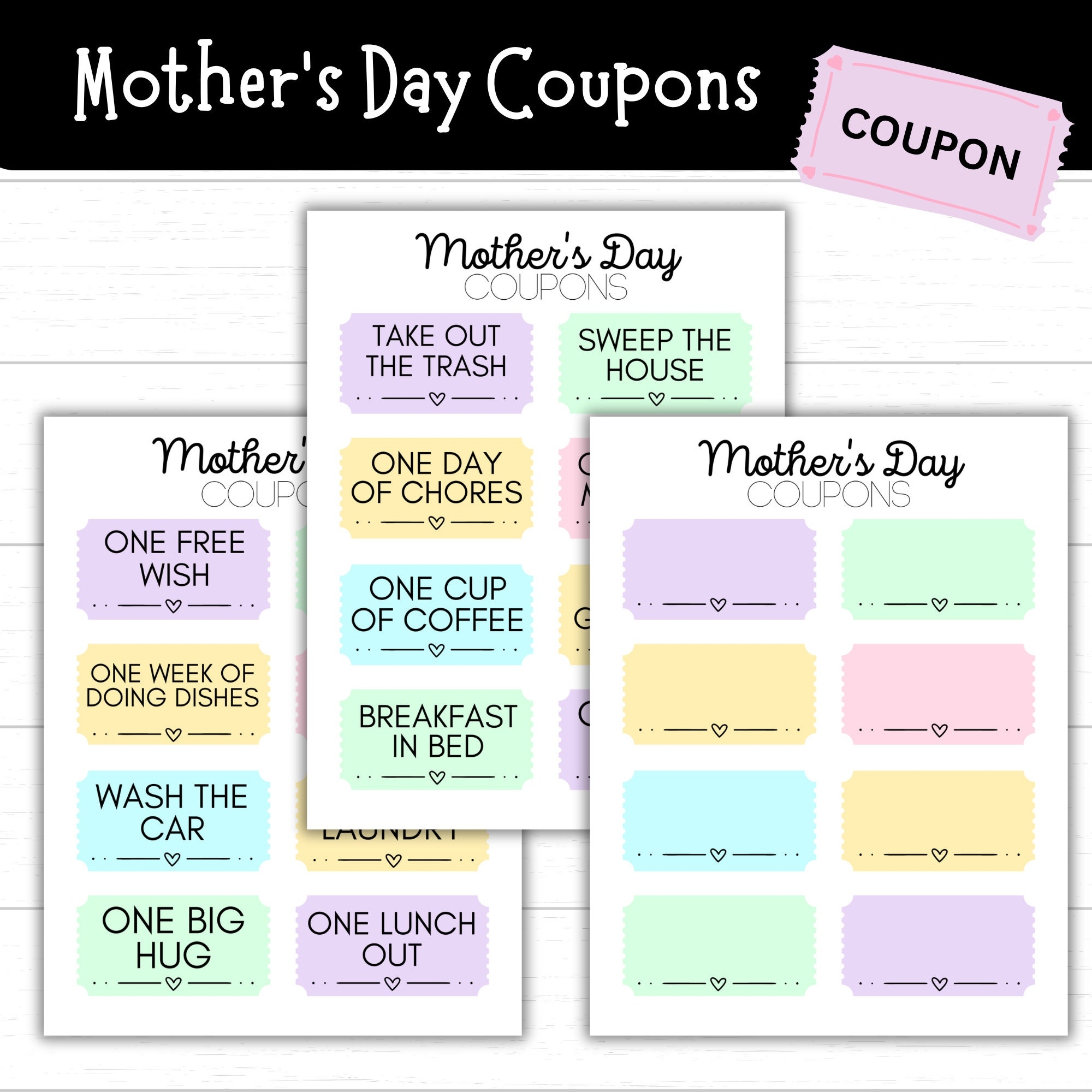Mother s Day Coupons Coupon Book Printable Coupons For Mom Mother s Day Gift Idea DIY Coupons DIY Gift Idea Mom Appreciation Etsy