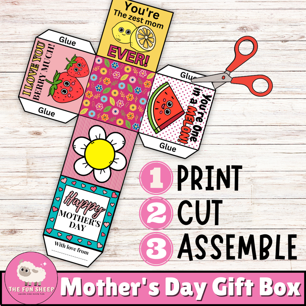 Mother s Day Gift Box Mother s Day Craft Activity Printable 