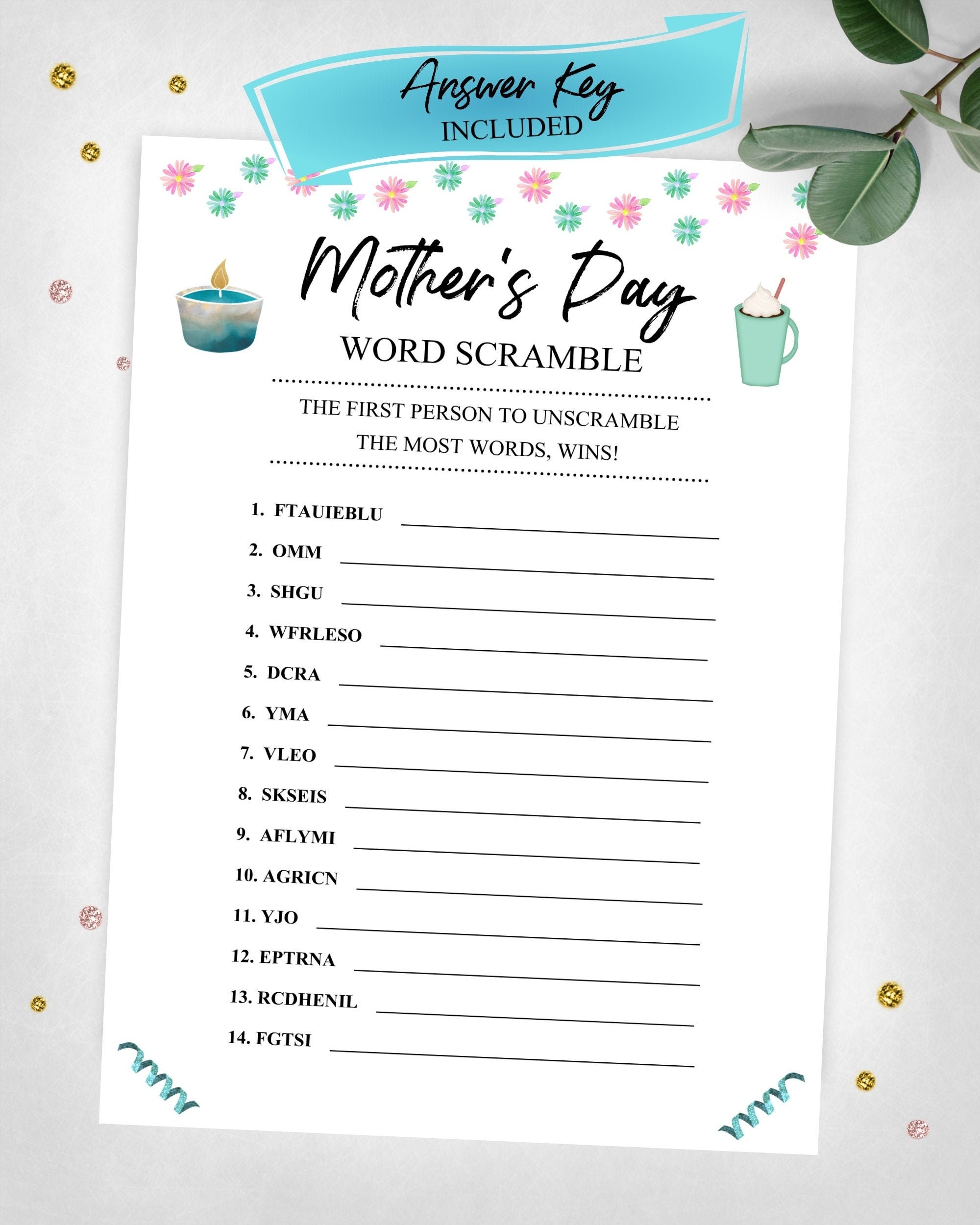 mother s day word scramble free printable