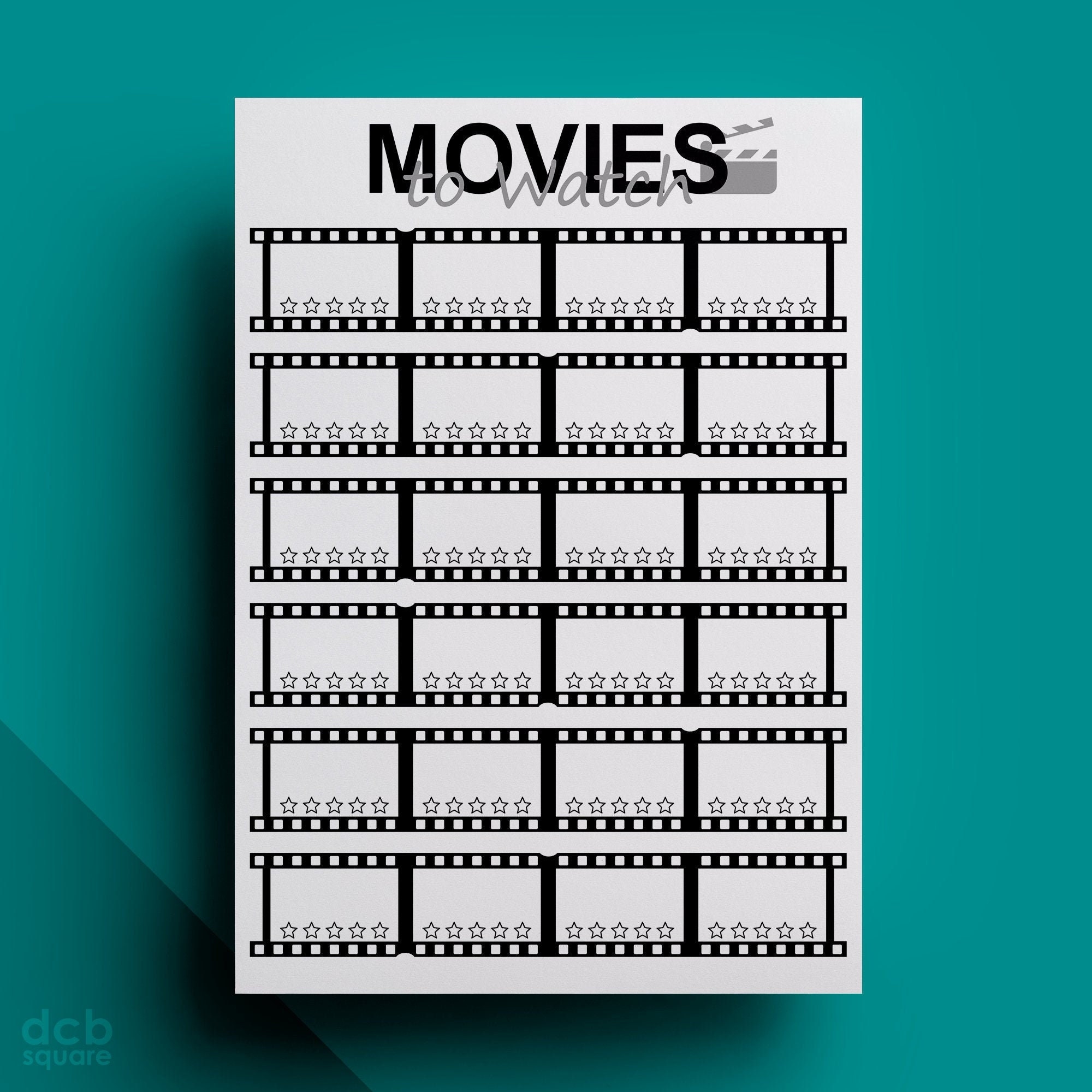 Movies Watch List Printable Template Etsy