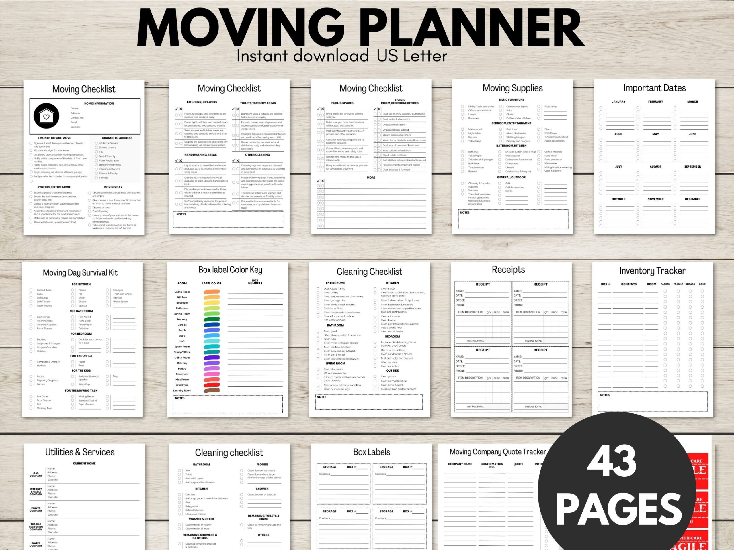 Moving Binder Etsy
