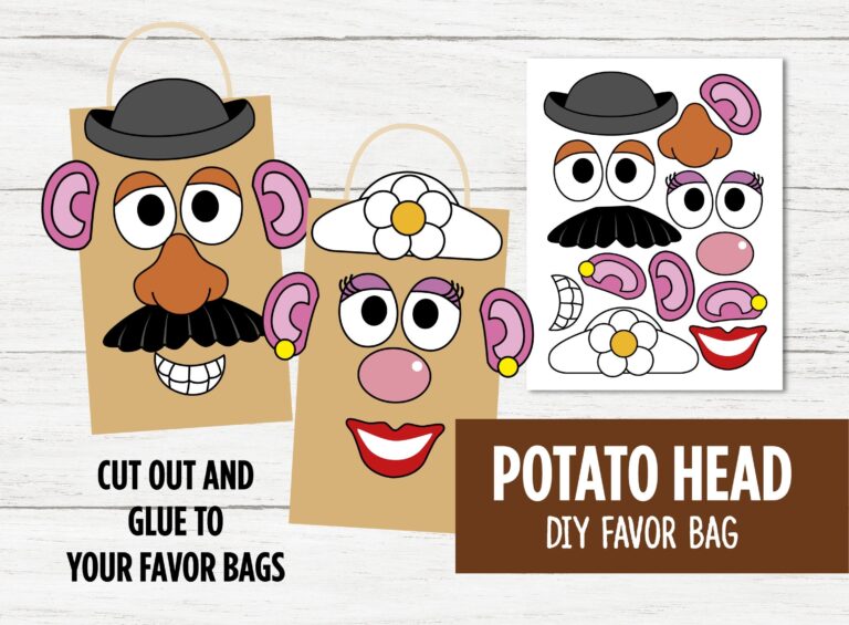 Mr Potato Head Favor Bag Mrs Potato Head Potato Head Party DIY Potato Head Favor Bag Printable Mr Potato Head DIY Party Bag Favor Bag Etsy