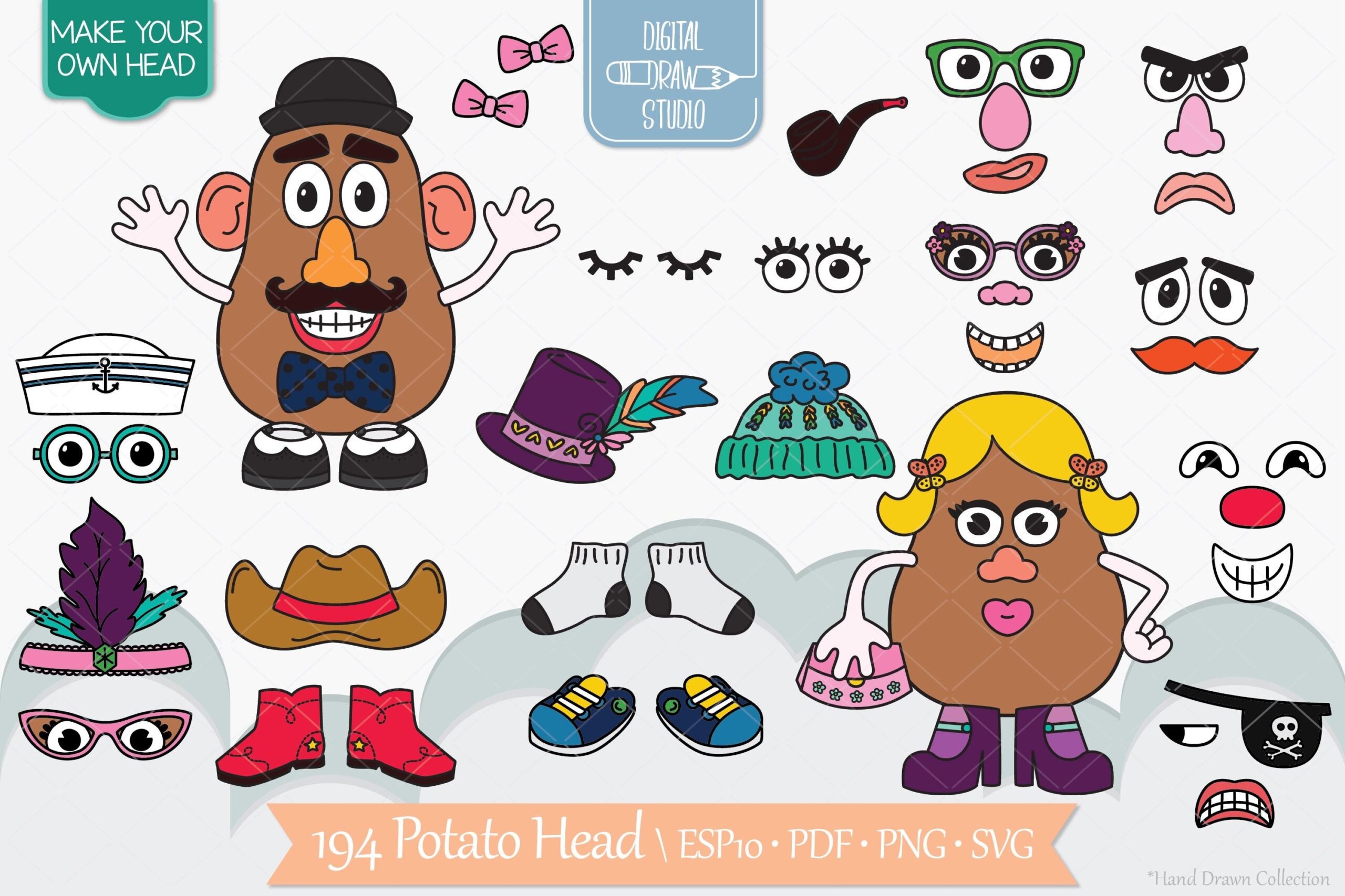 Mr Potato Head Printable Pieces Etsy