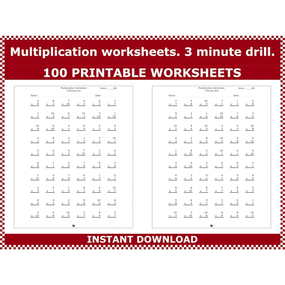 free printable multiplication worksheets grade 3