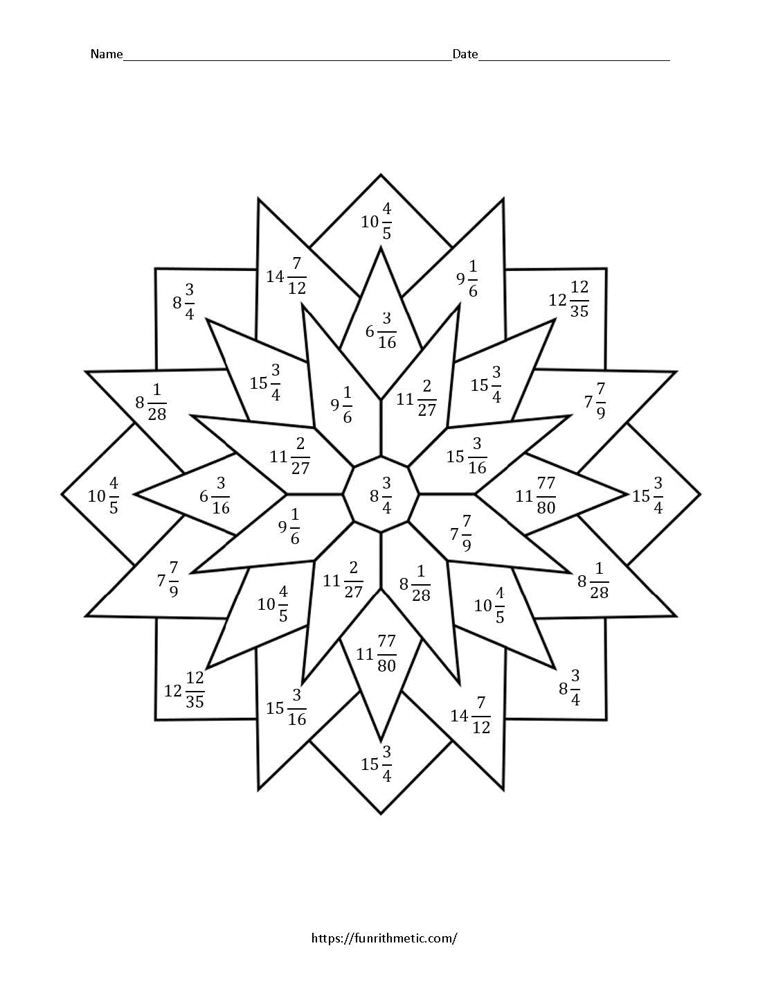 Multiplying Mixed Numbers Color By Number