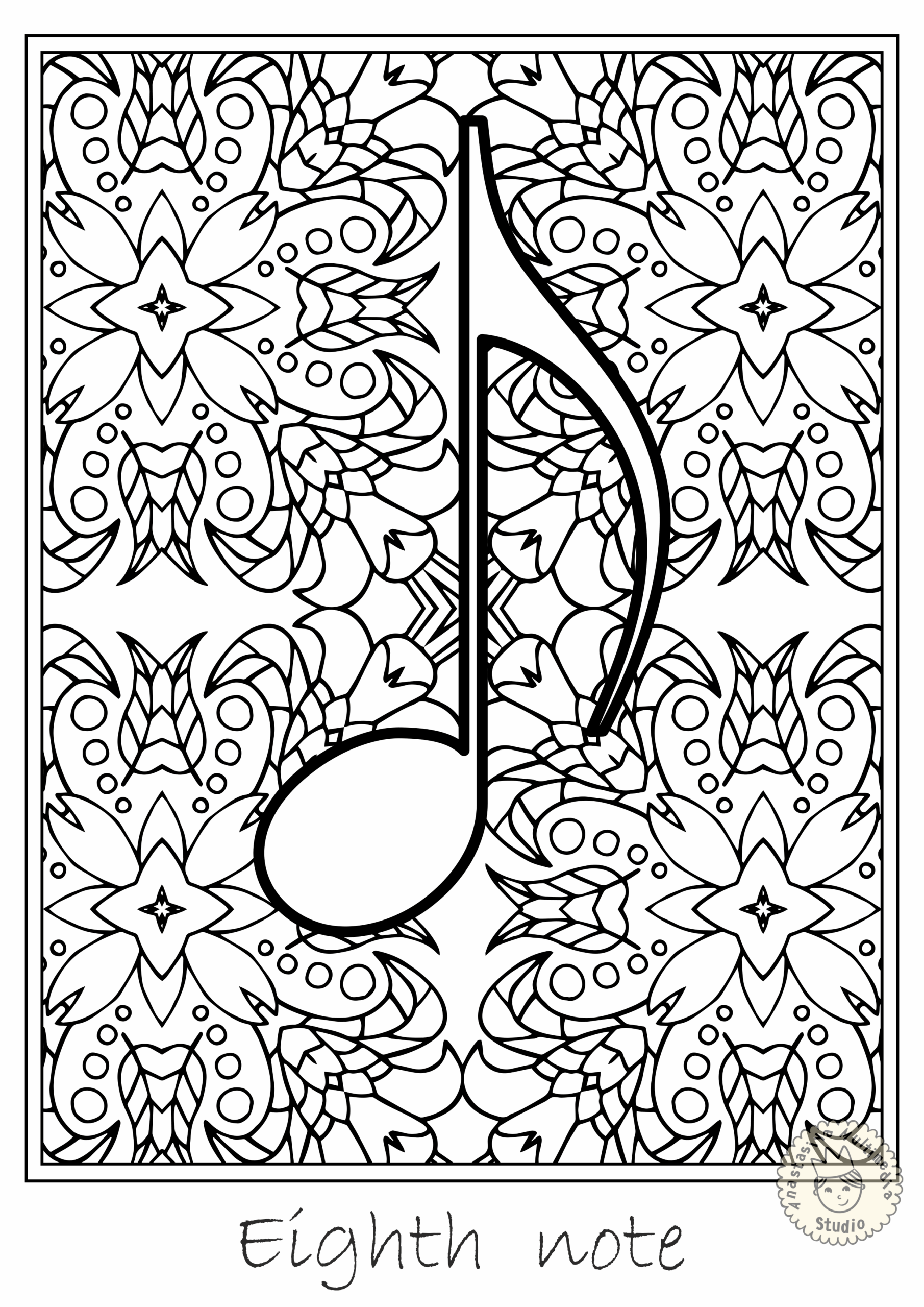Music Coloring Pages Music Notes U0026 Symbols Coloring Sheets 