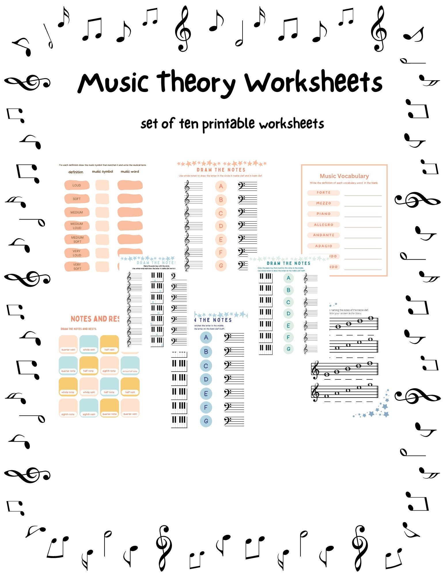 printable music theory worksheets
