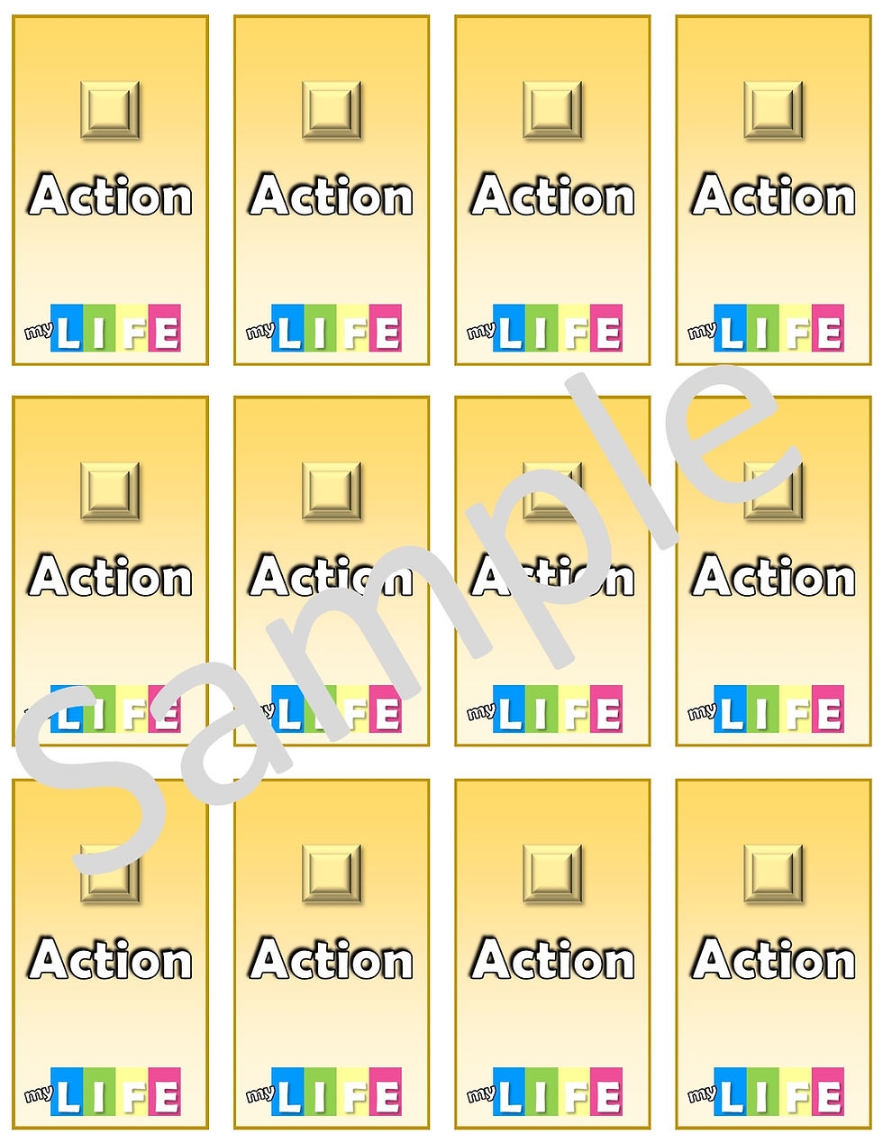 My Life Game Cards Pre printed
