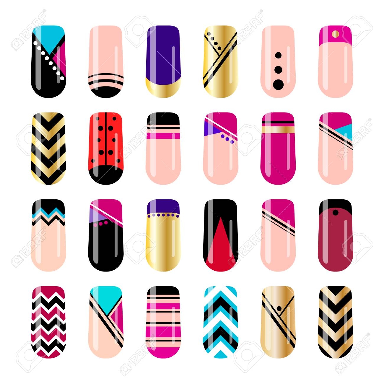 Nail Art Design Geometric Nail Stickers Template Royalty Free SVG Cliparts Vectors And Stock Illustration Image 98010868 