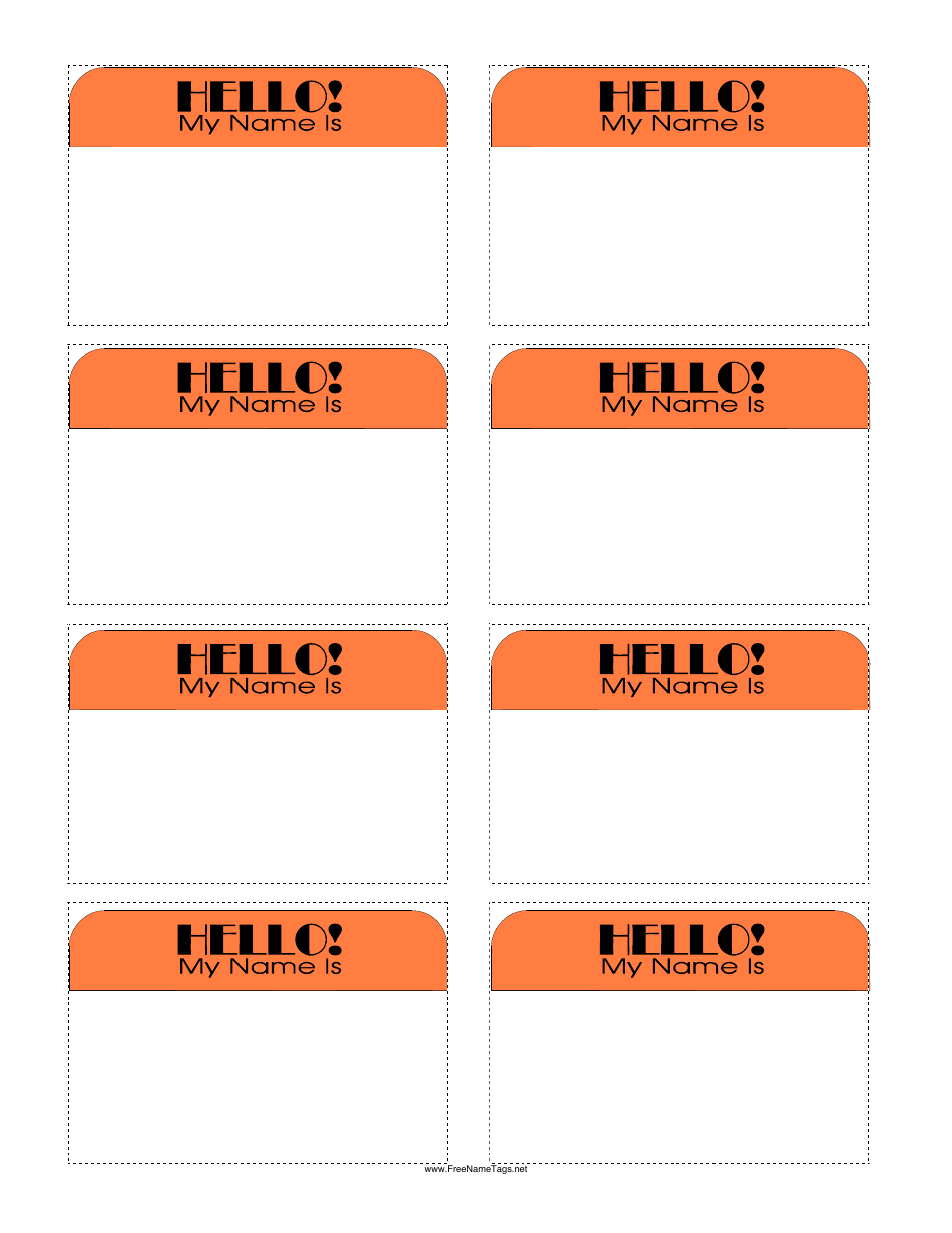 Name Tag Template Hello My Name Is Download Printable PDF Templateroller