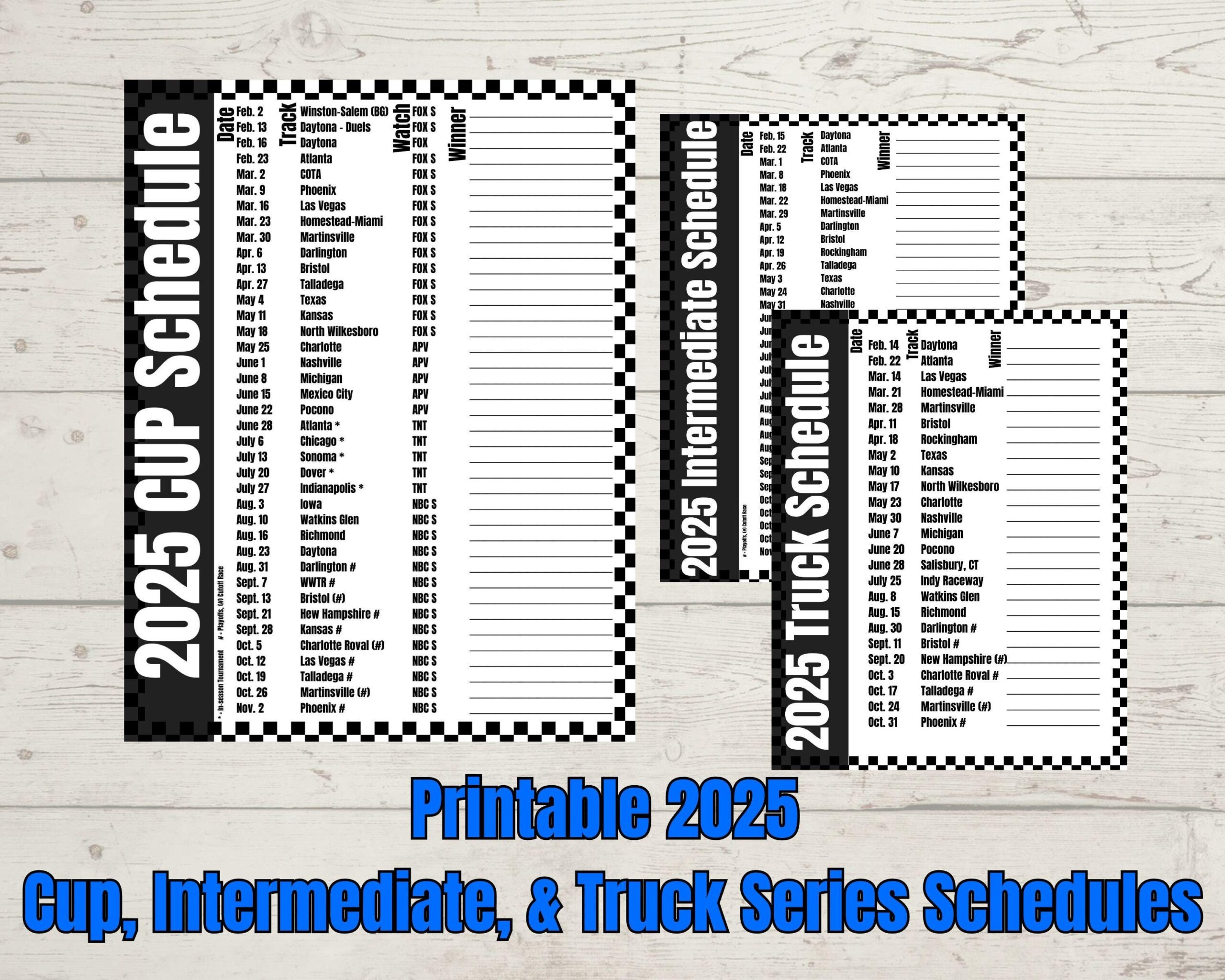 Nascar Cup Schedule 2025 Nascar Schedule Fill In The Blank Schedule PDF Printable Race Schedule Etsy