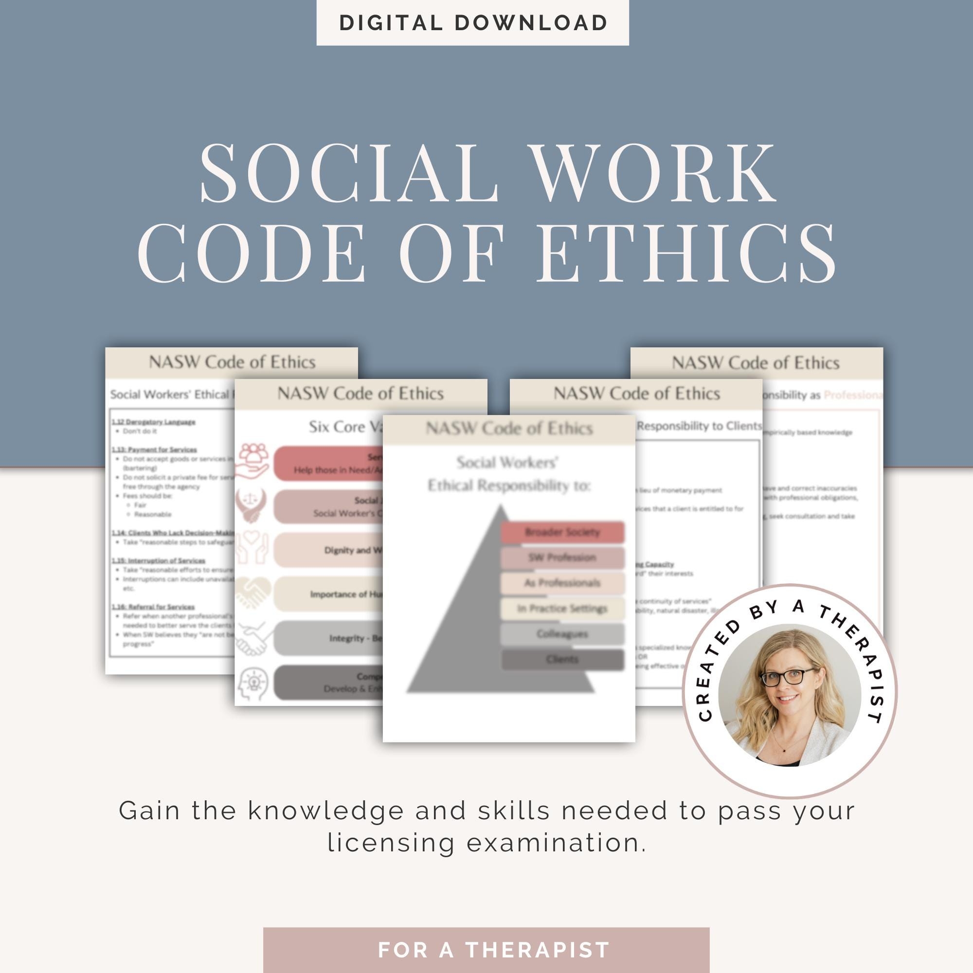NASW Code Of Ethics Study Guide Social Work Exam Prep Printable LMSW LCSW Resource Etsy