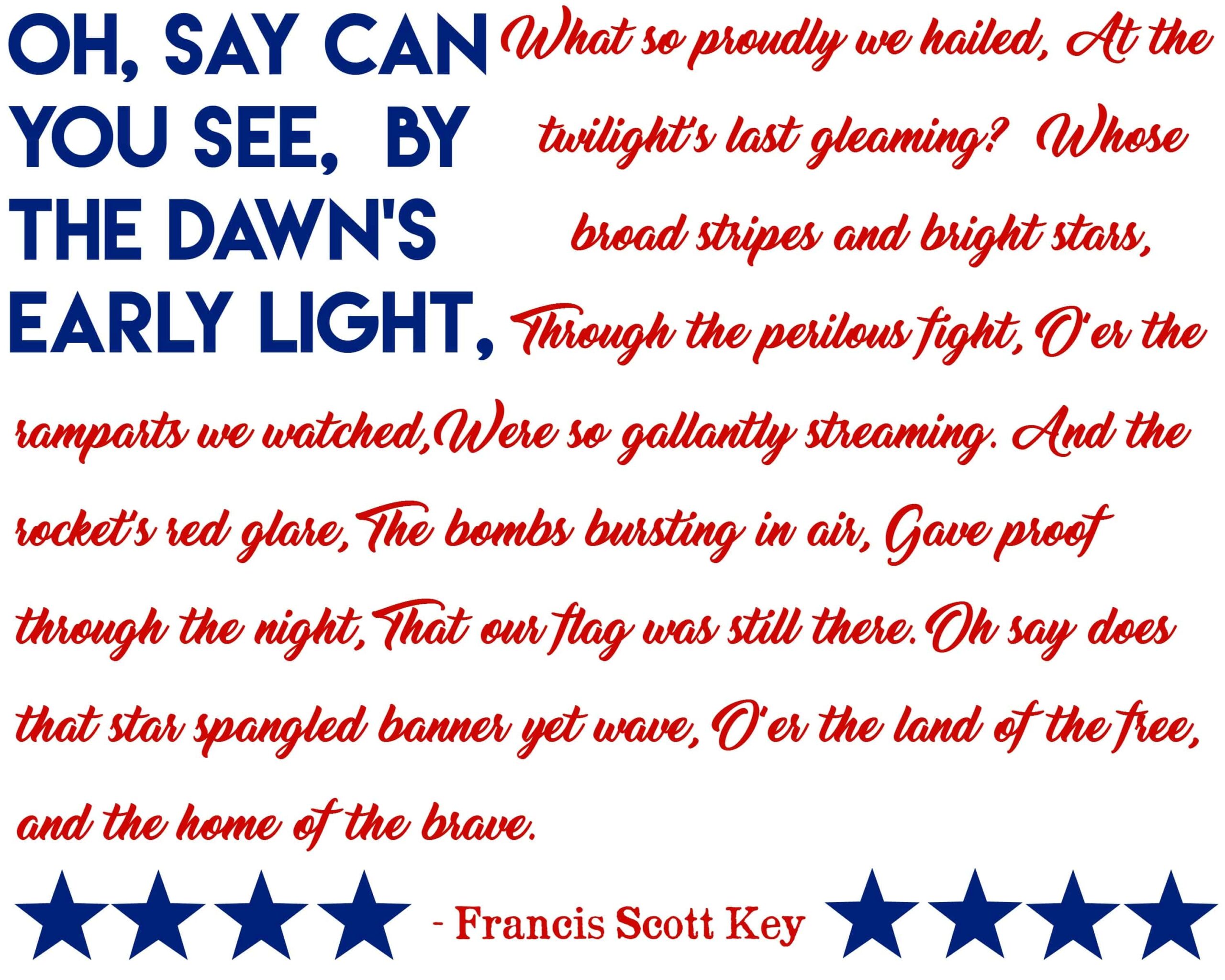 National Anthem Star Spangled Banner Free Printable Decoration  National Anthem Star Spangled Banner Free Printable Decoration