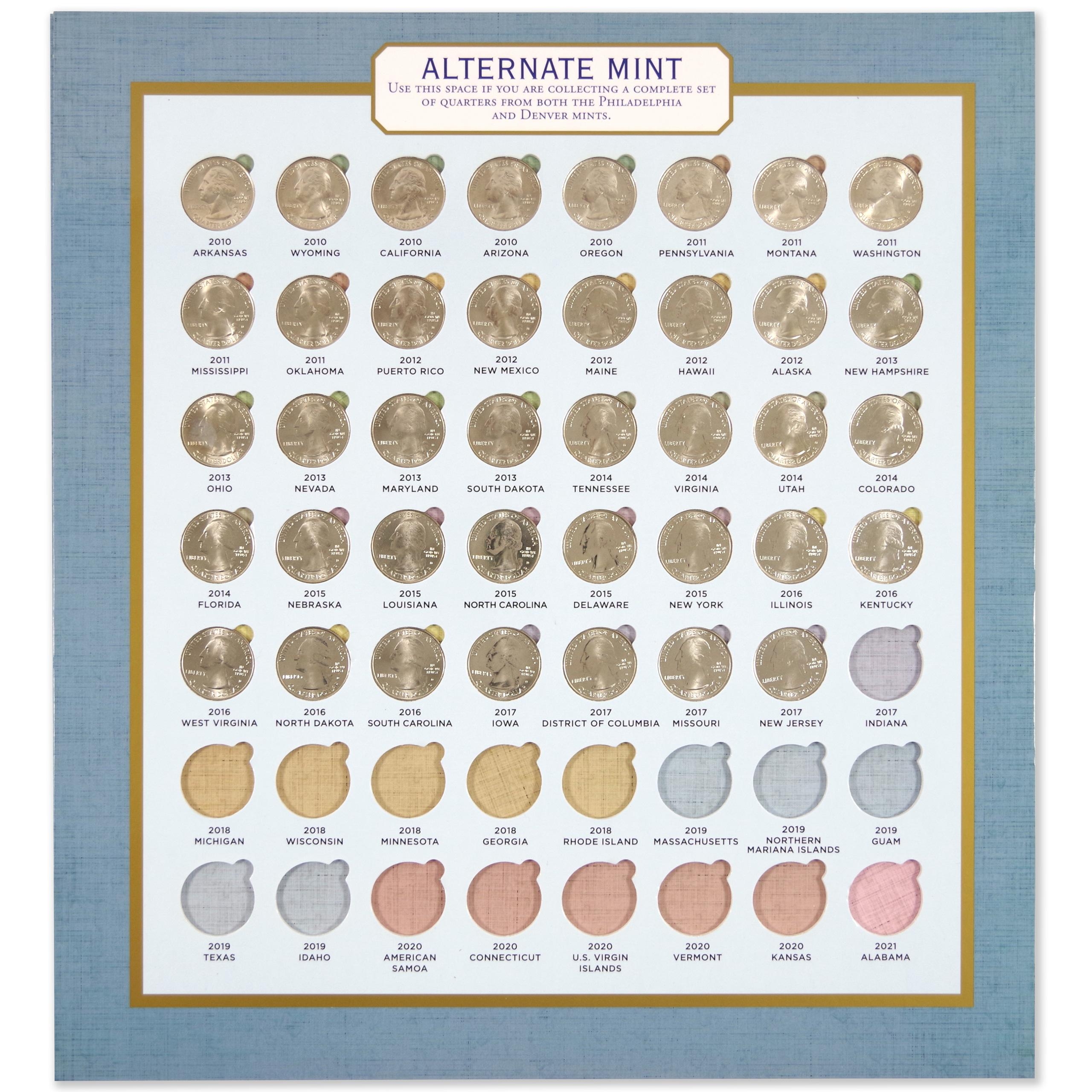 printable list of national park quarters