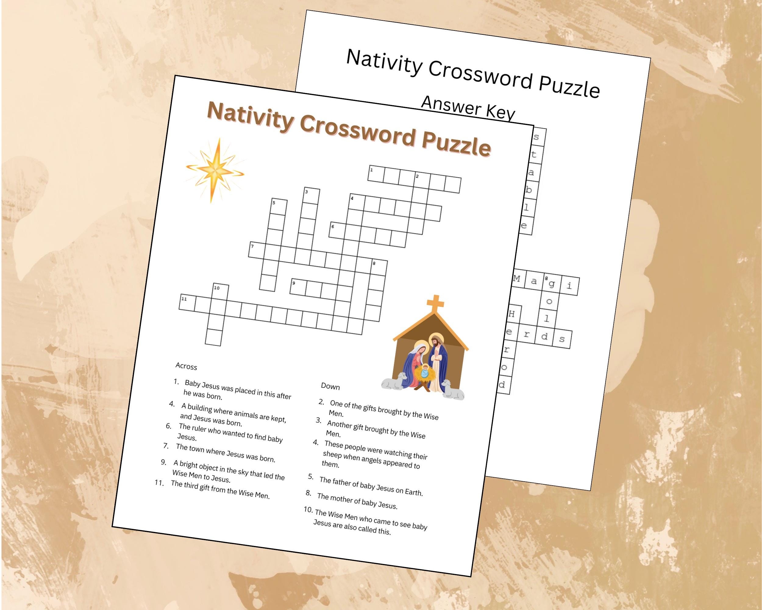 nativity crossword puzzle printable