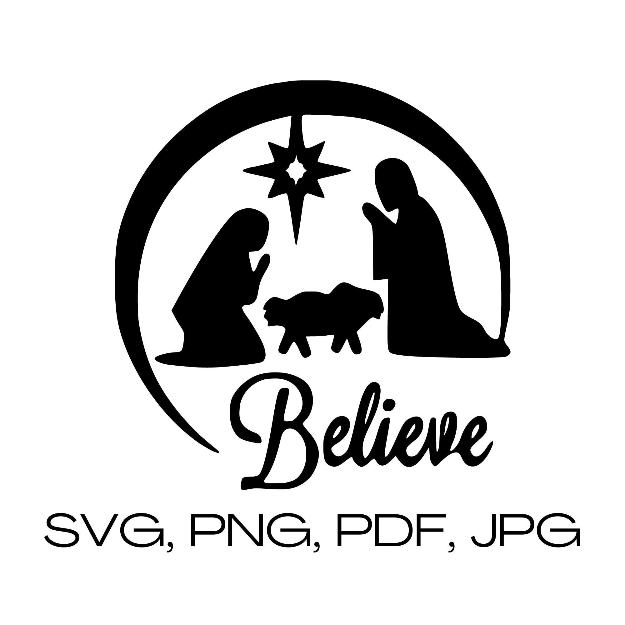 nativity scene silhouette printable