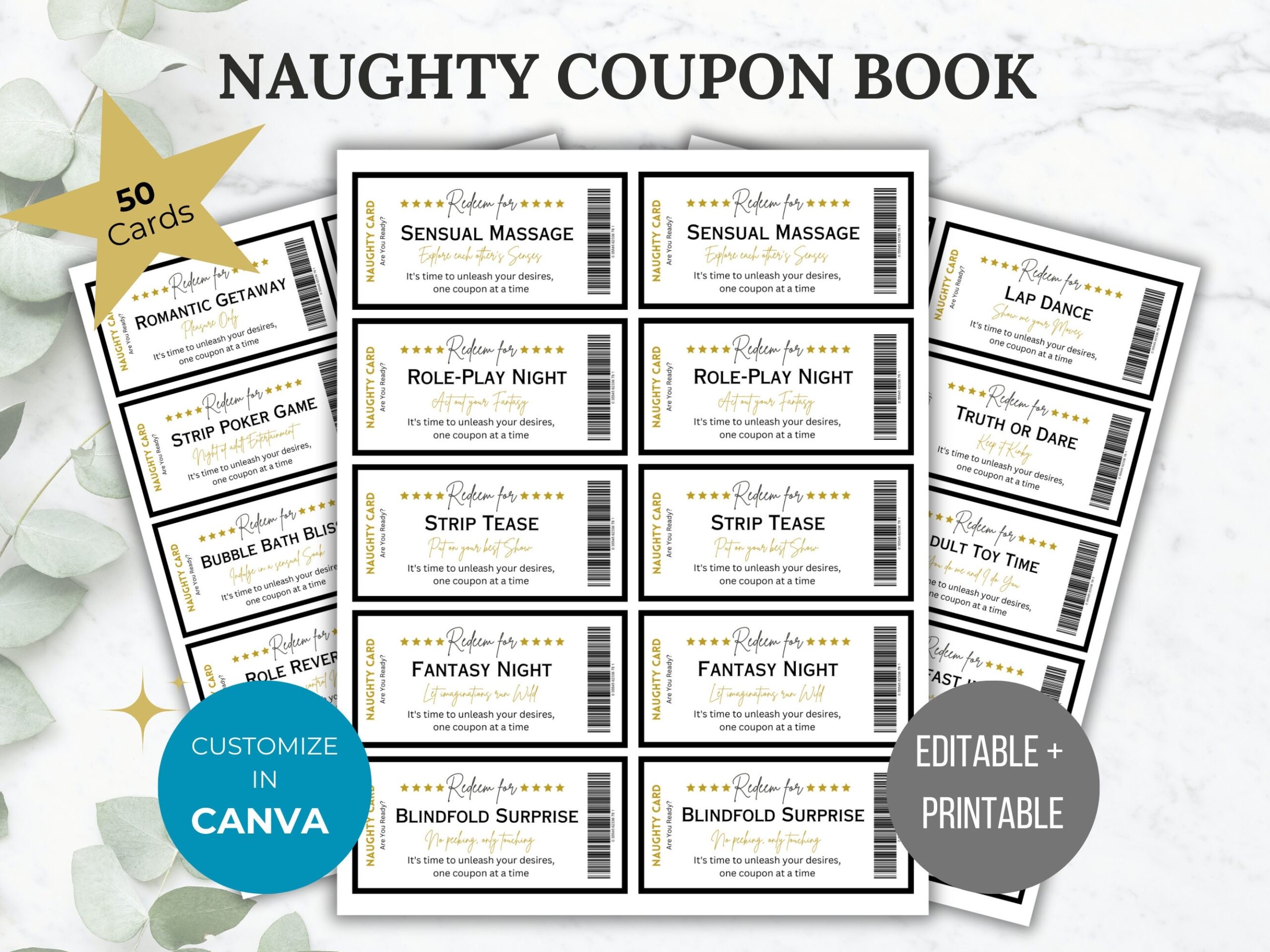 Naughty Coupon Book Printable Adult Coupons Intimate Gift For 