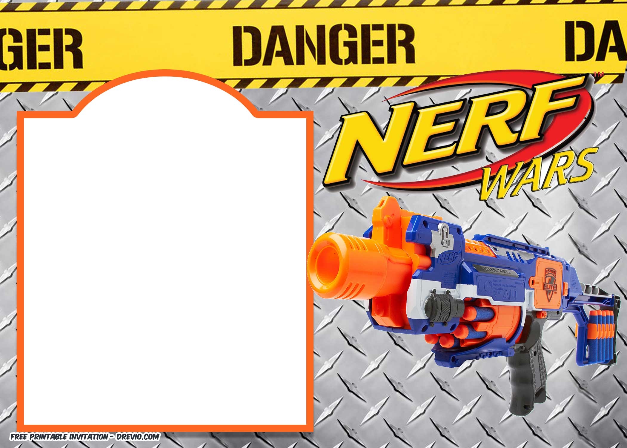 Nerf Gun Party Invitation Templates