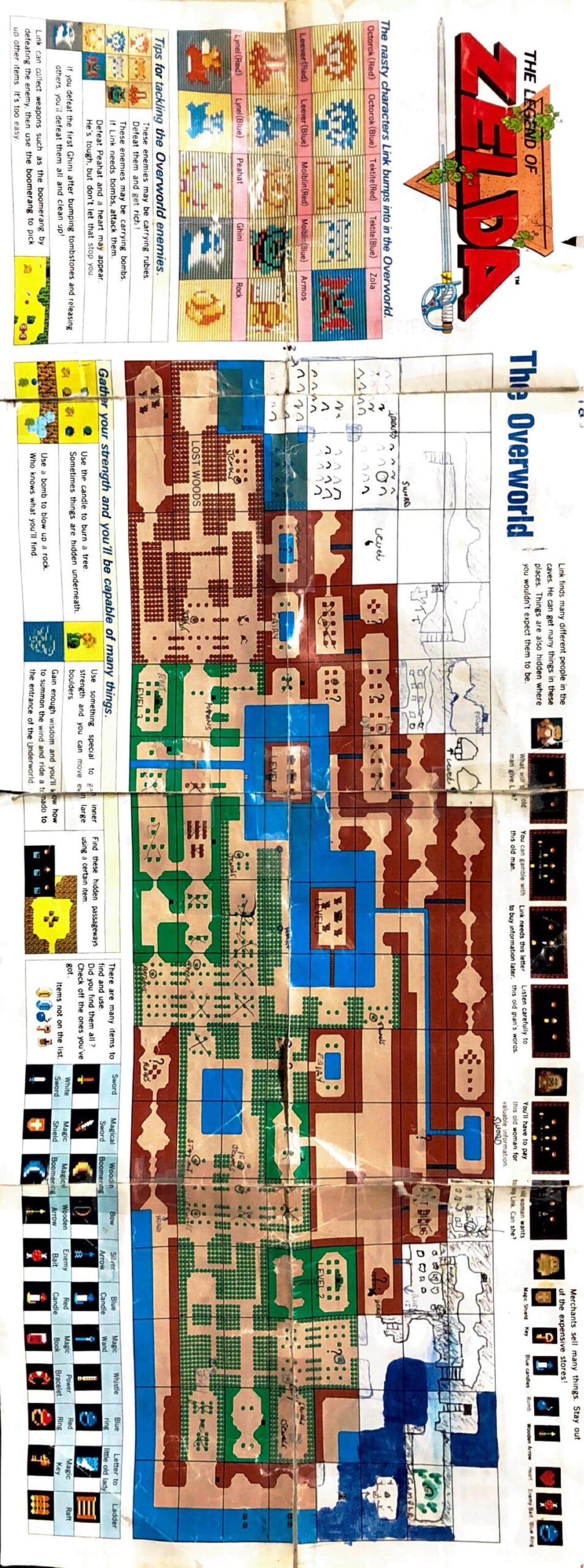 NES Legend Of Zelda Overworld Map Etsy de Worksheets Library