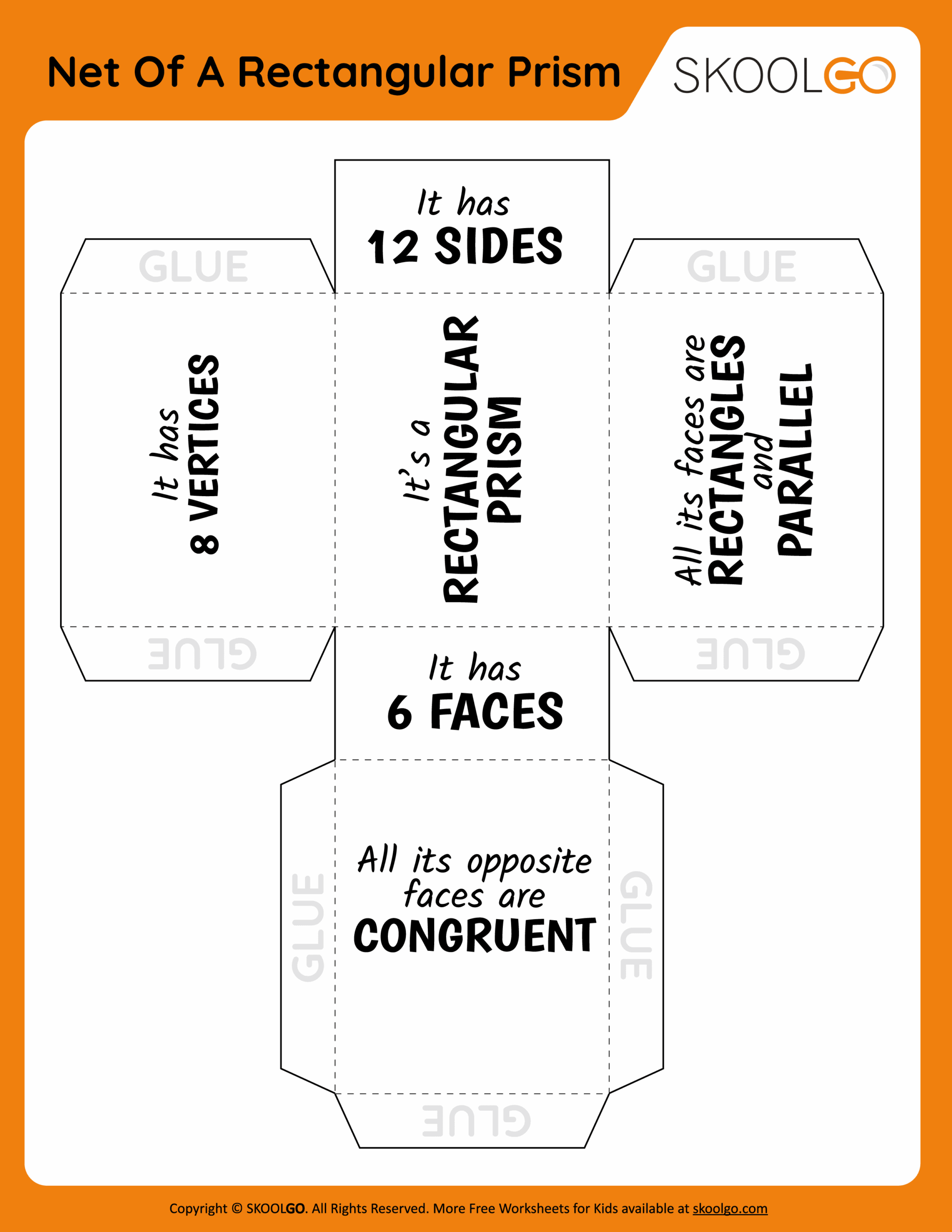 Net Of A Rectangular Prism Free Worksheet SKOOLGO