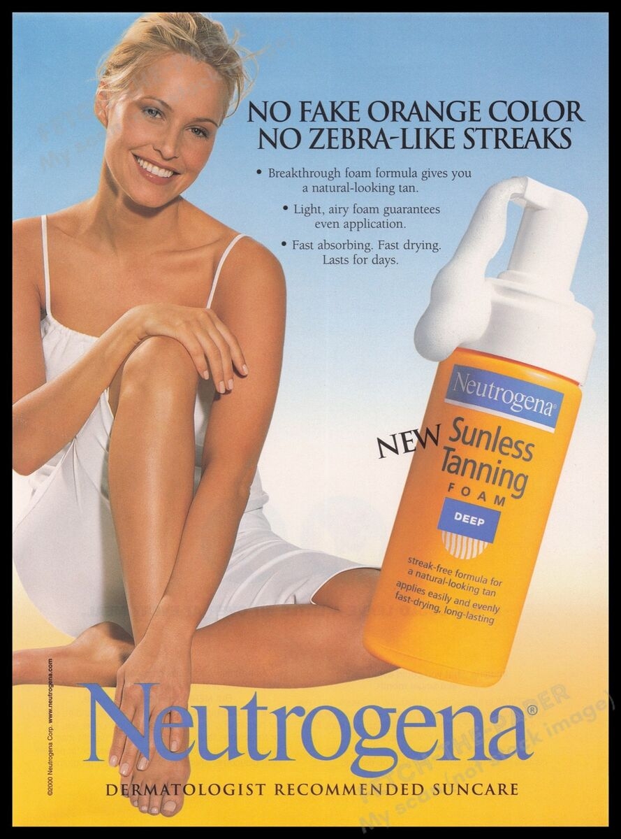 Neutrogena 2000s Print Advertisement Ad 2017 Sunless Tanning Legs Skin Tan EBay