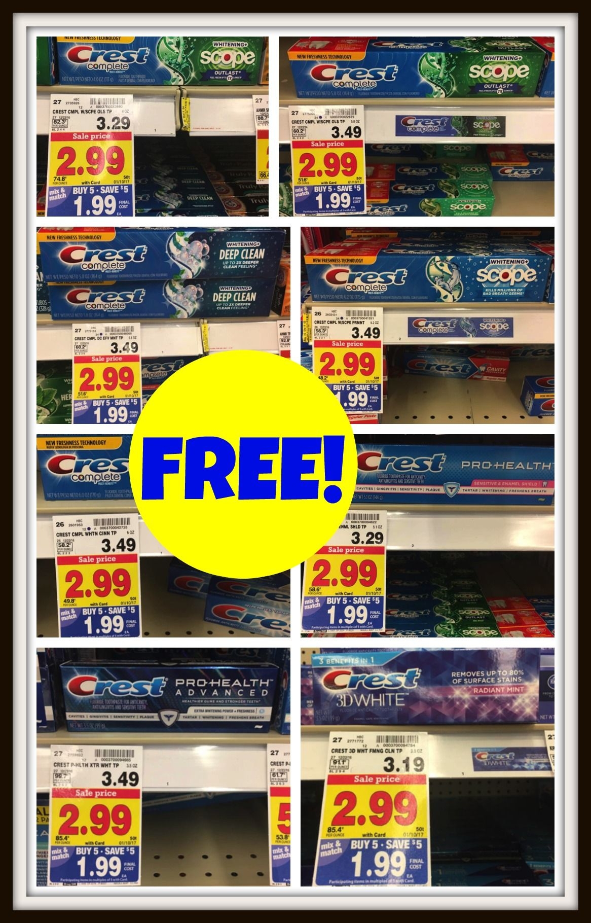NEW 2 00 1 Crest Toothpaste Coupon U003d FREE With Kroger Mega Event Kroger Krazy