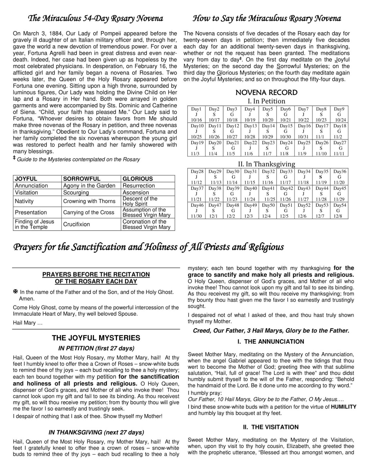 New Liturgical Movement 54 Day Rosary Novena For The Clergy At 