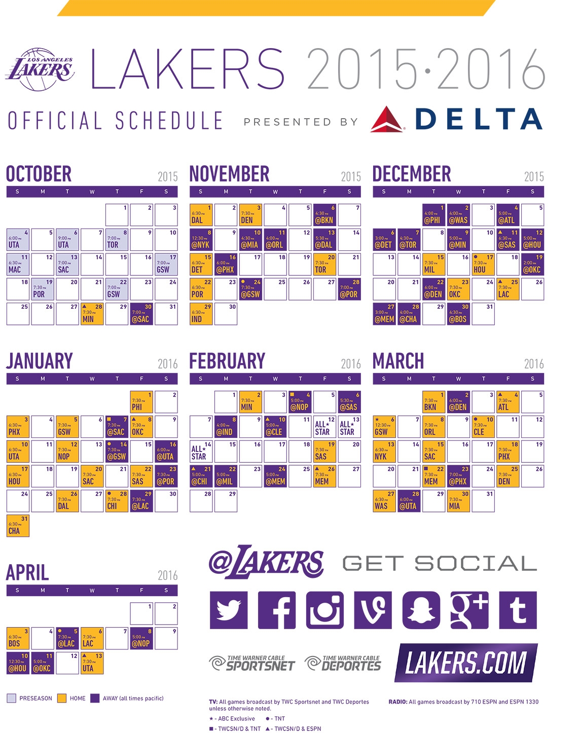 New Look Lakers Announce 2018 19 Regular Season Schedule LATF Worksheets Library