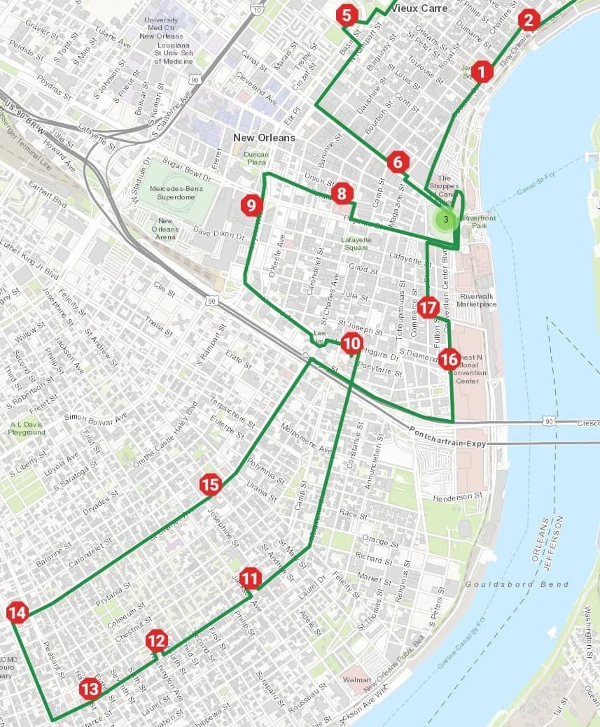 New Orleans Hop on Hop off Maps And Routes