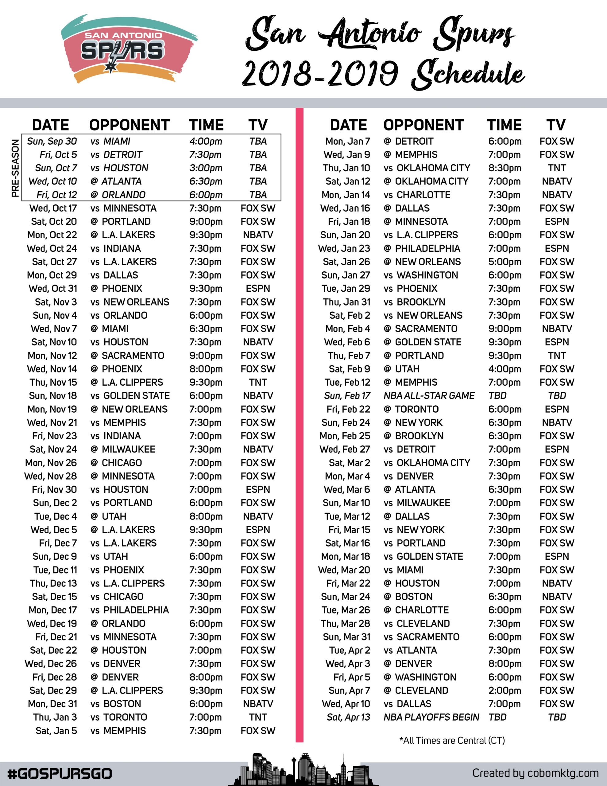 New Orleans Saints 2018 Schedule Announced Worksheets Library