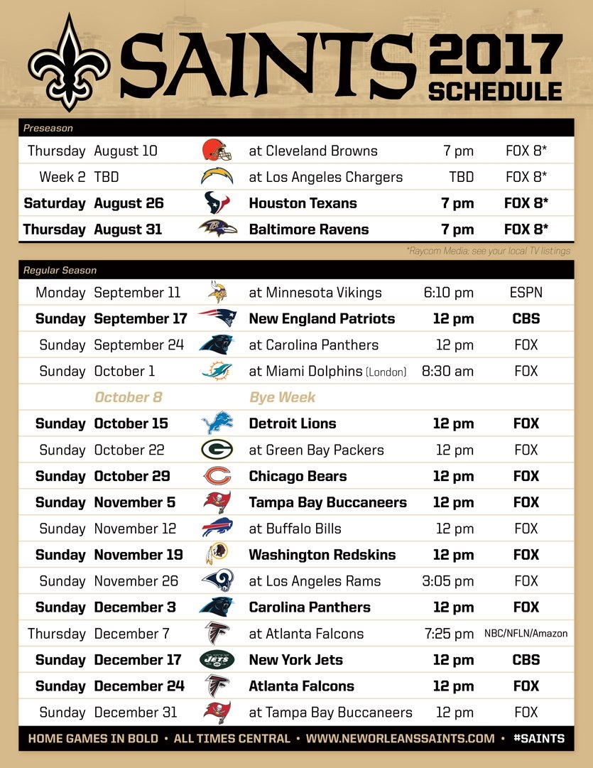 patriots schedule 2017 printable