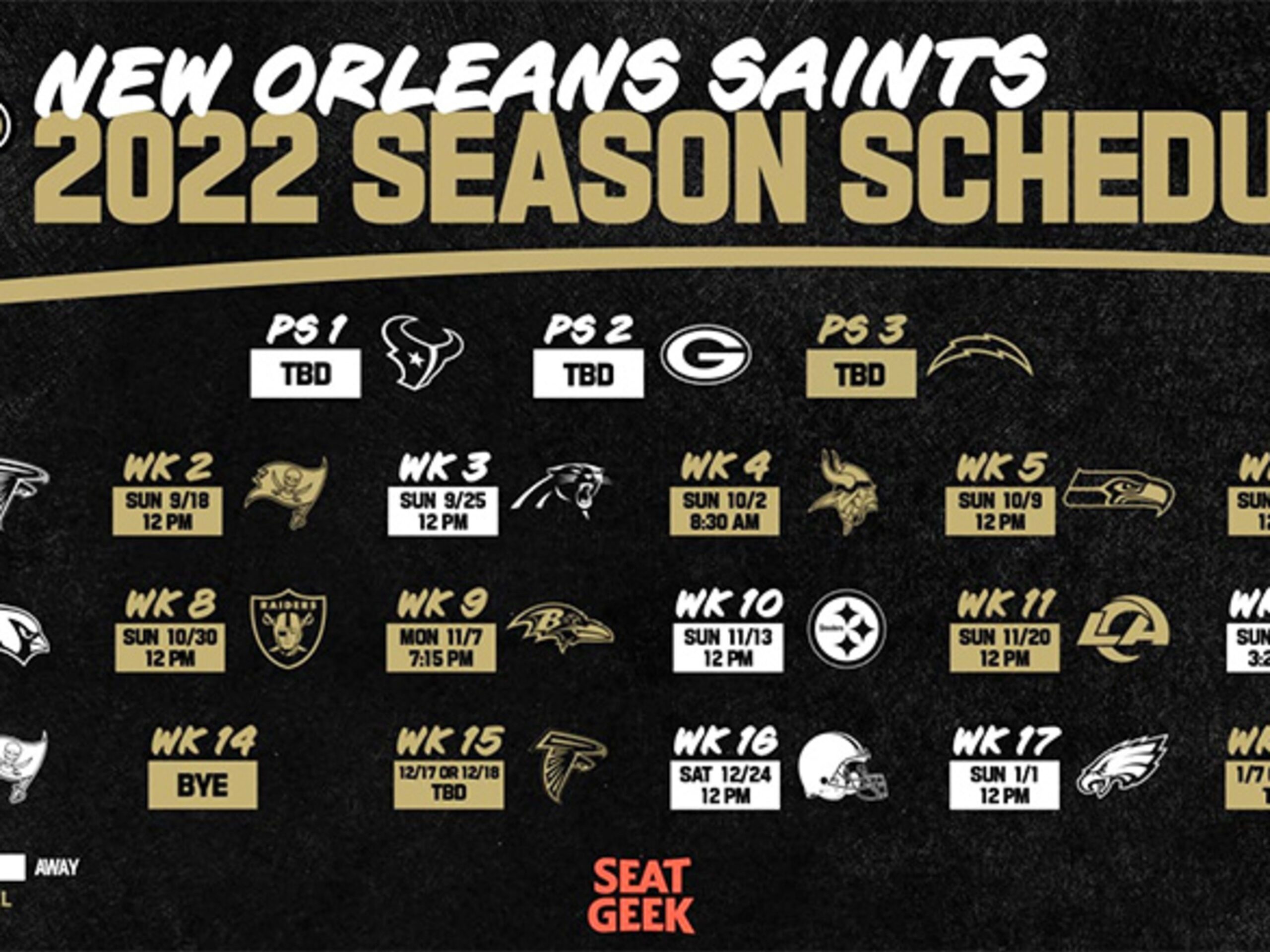 New Orleans Saints Schedule 2022 Athlon Sports