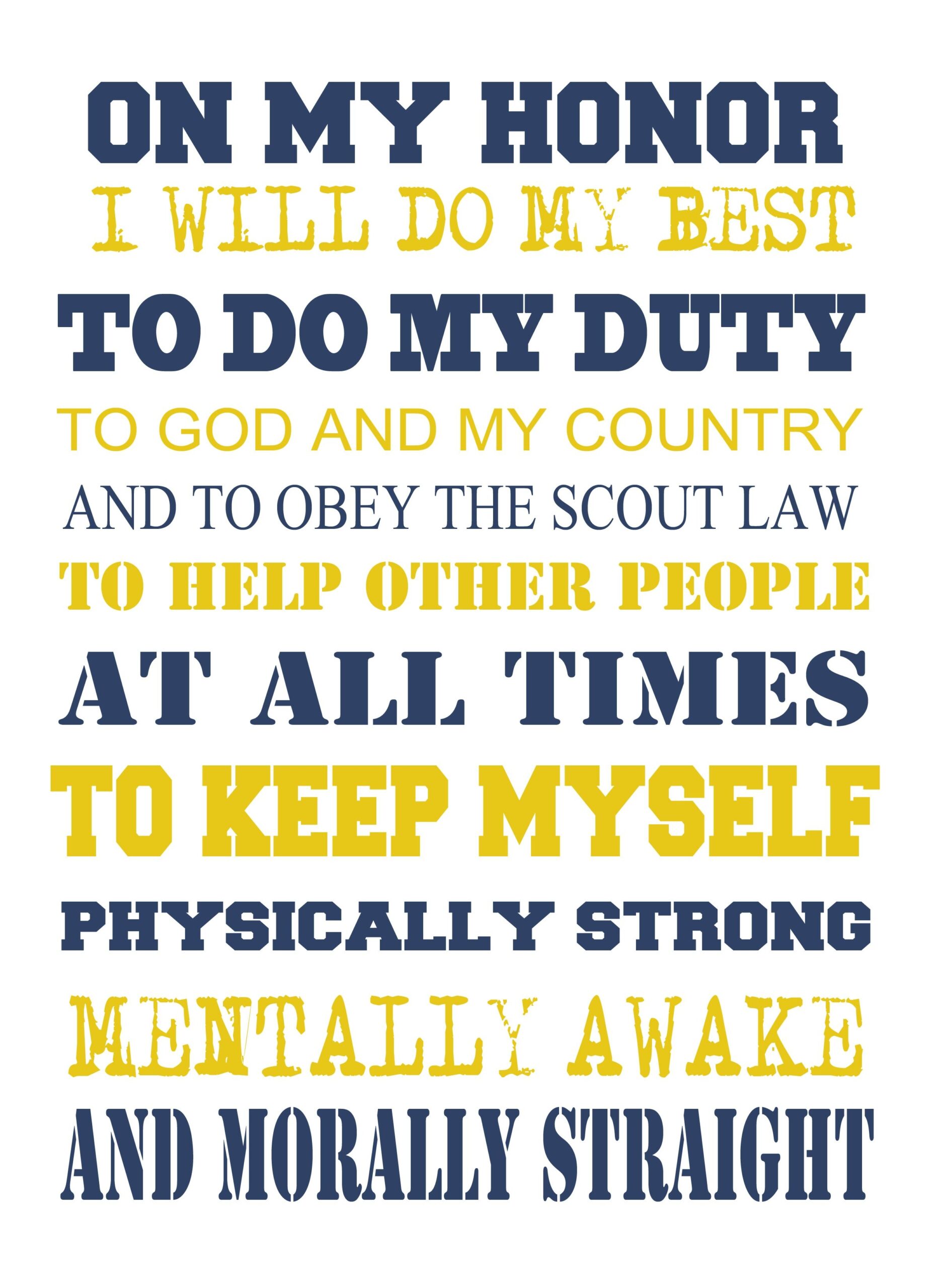cub scout oath and law printable
