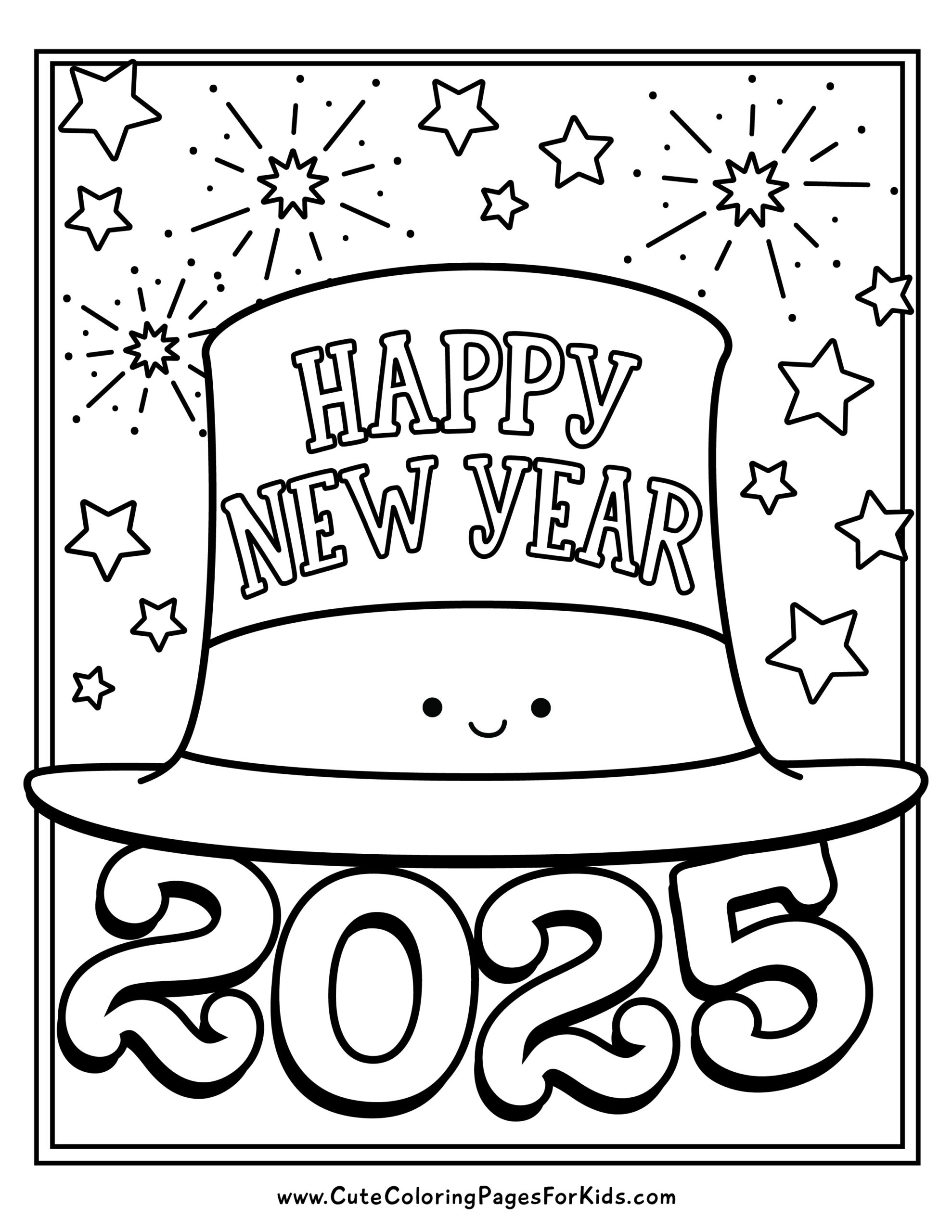 New Year s Coloring Pages Free Printables For 2025 Cute 