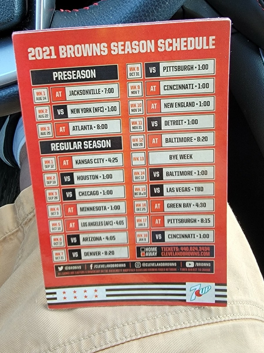 NFL Cleveland Browns 2021 Training Camp Collectors Schedule Magnet NFL Cleveland Browns 2021 Training Camp Collectors Schedule Magnet
