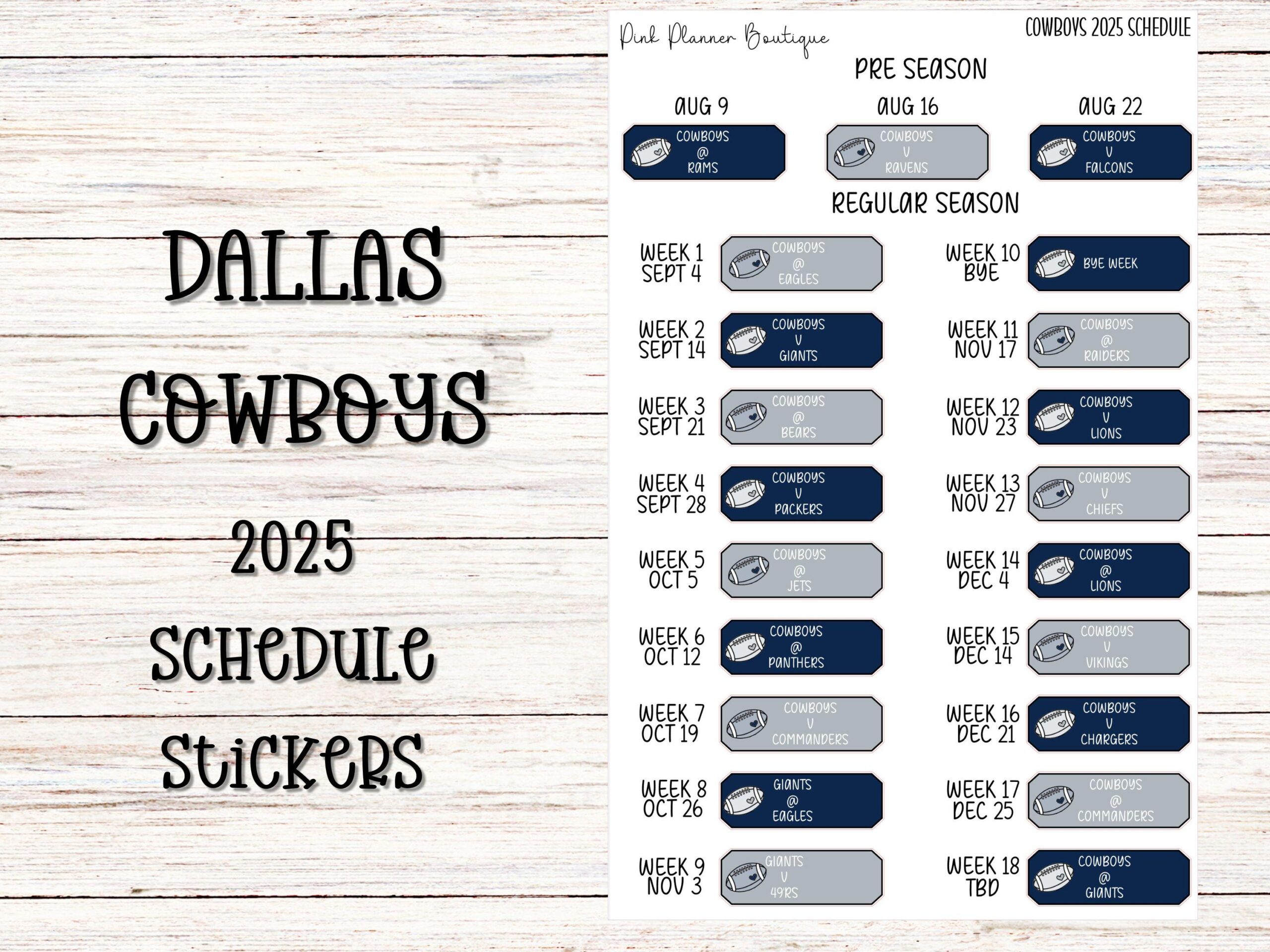 printable dallas cowboys schedule