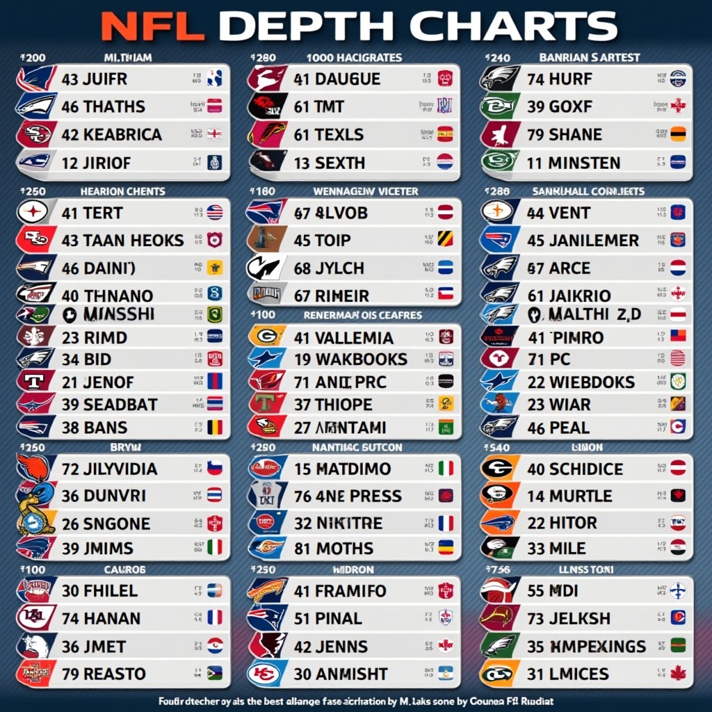 Nfl Depth Charts 2024 A Grid Displaying The 53 Man Rosters For 