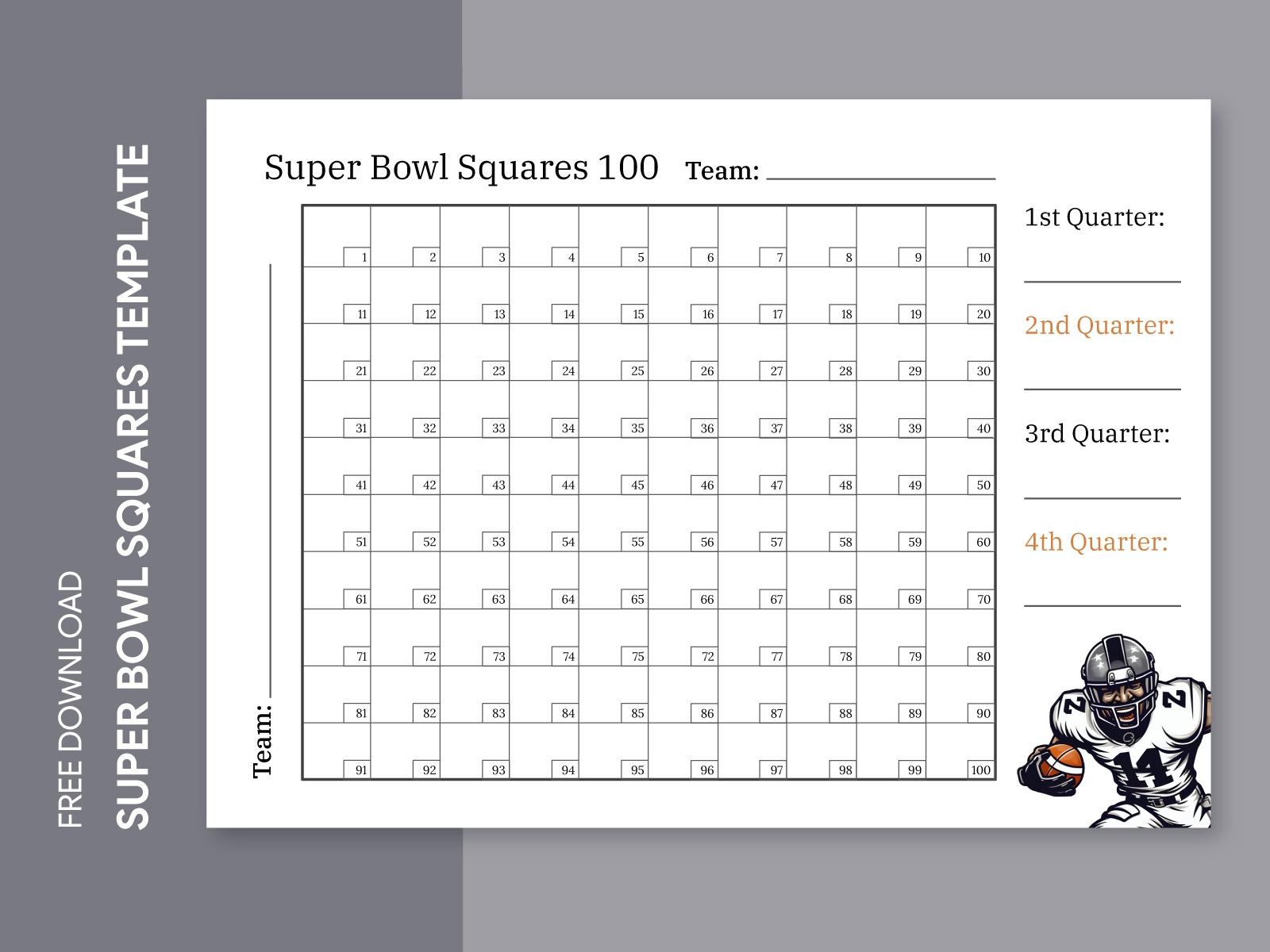 NFL Football Squares Free Google Docs Template By Gdoc On Dribbble