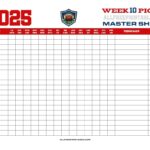 NFL Week 10 Pick em Master Sheet 2025 Free Printable