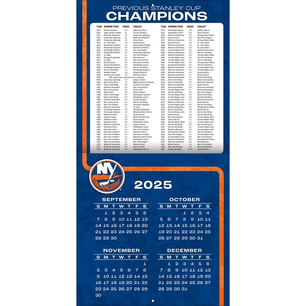 NHL New York Islanders 2026 Wall Calendar Calendars