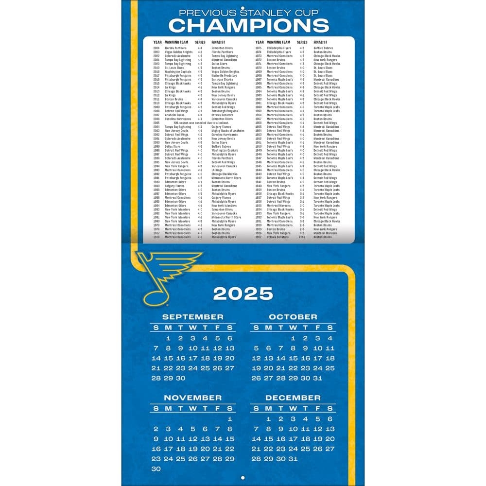 NHL St Louis Blues 2026 Wall Calendar Calendars