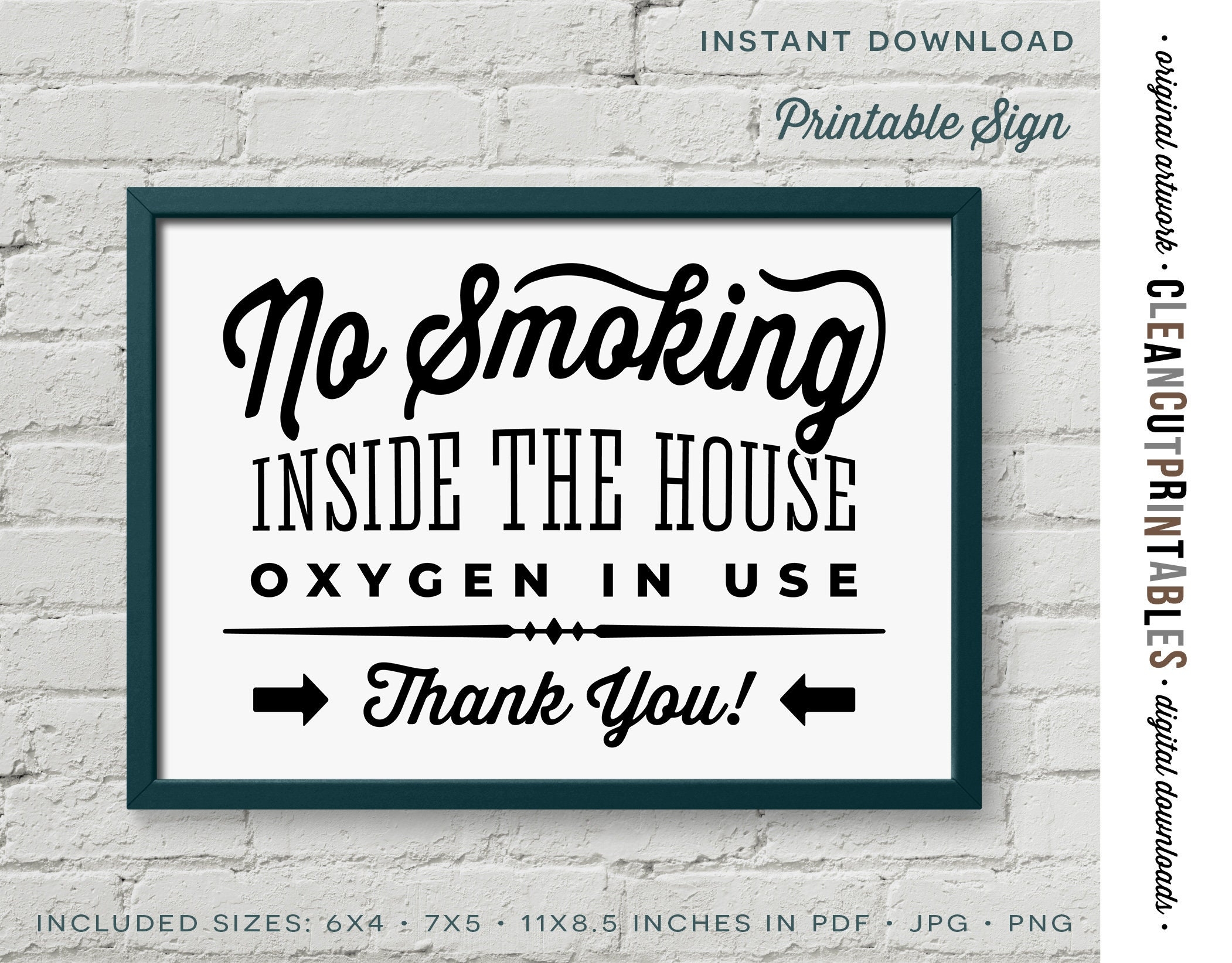 oxygen in use no smoking sign printable