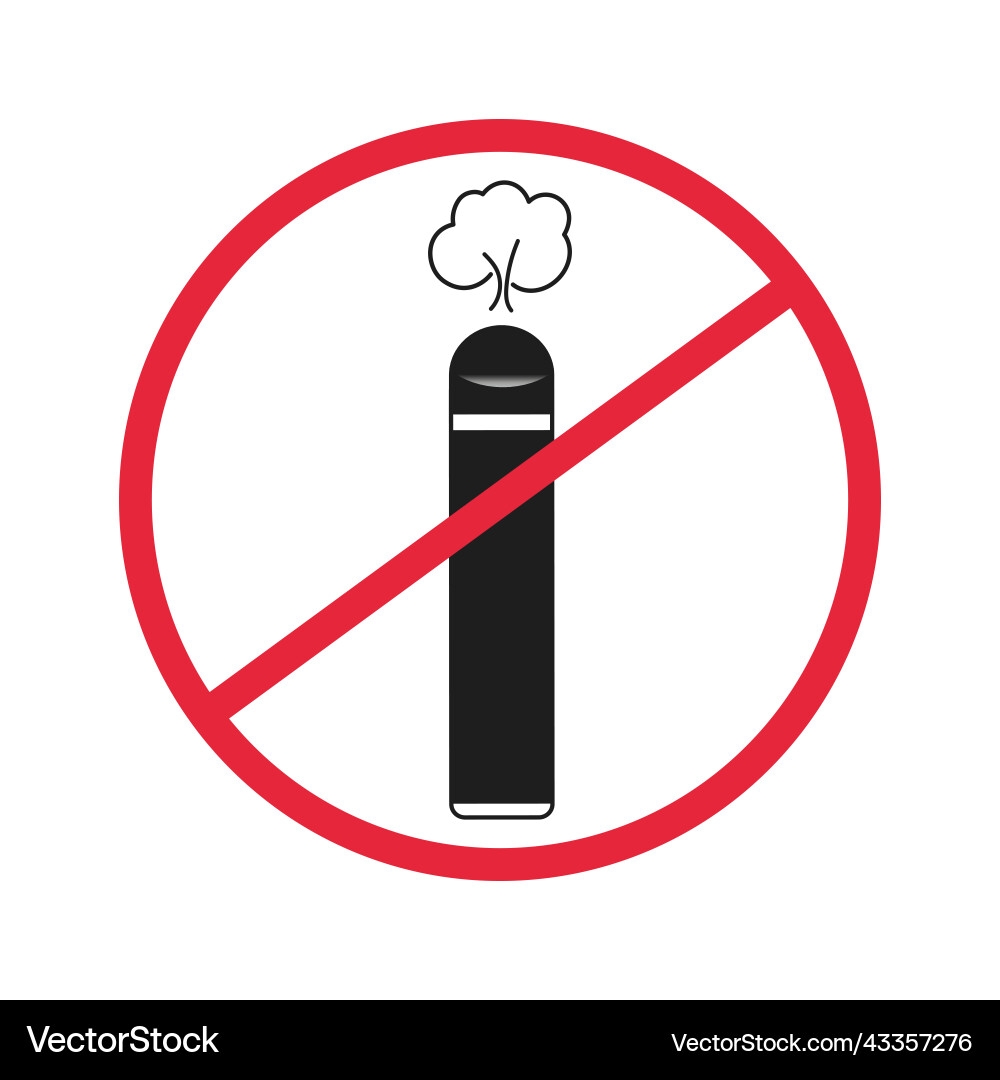 No Smoking Vaping Sign Printable Sticker Vector Image