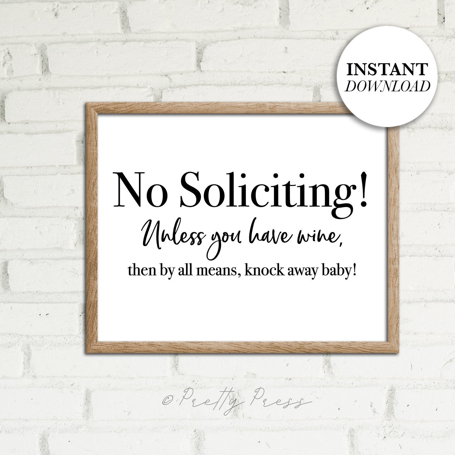 No Soliciting Sign Printable Art Funny Art For Home No 